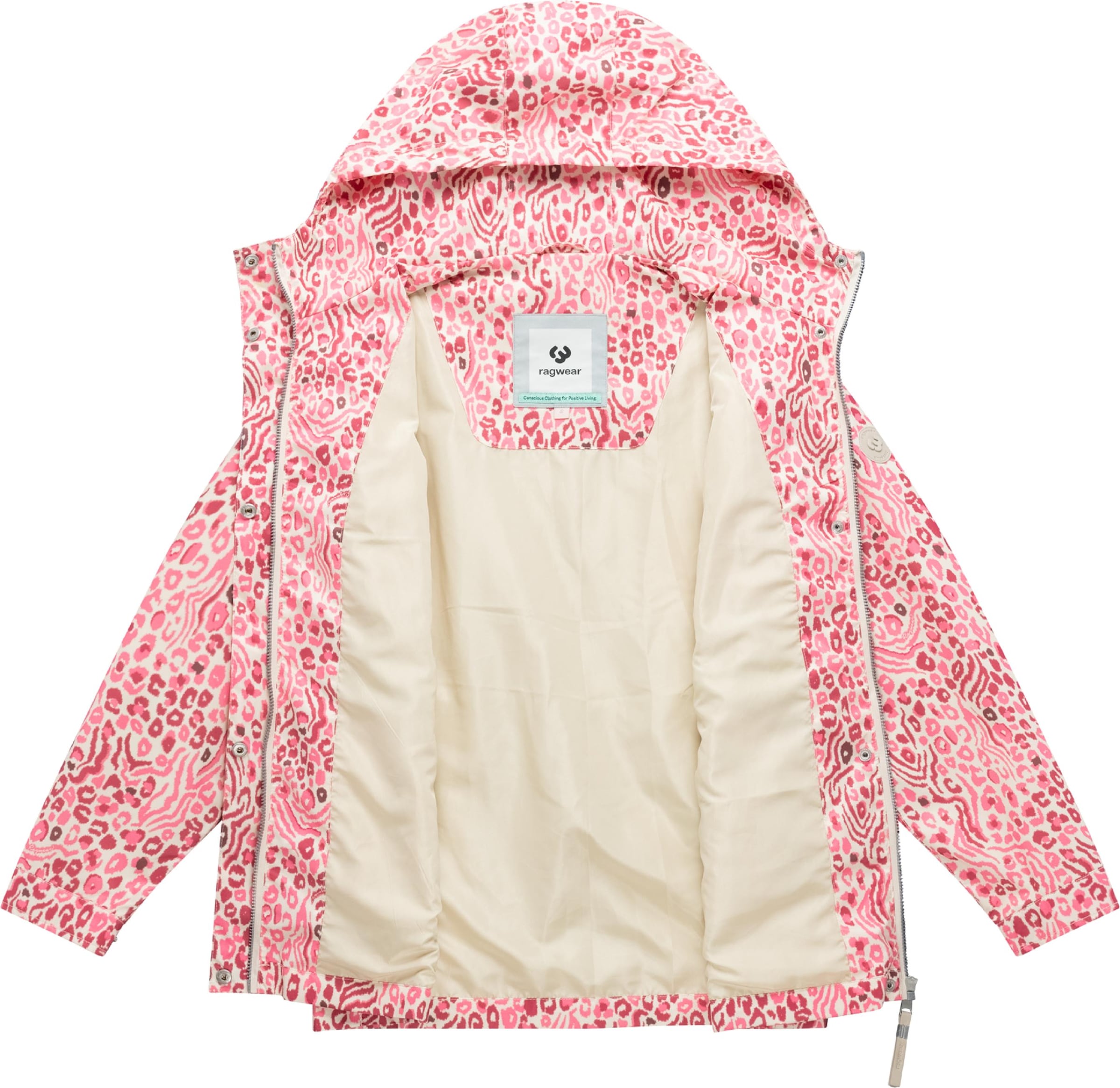 Ragwear Anorak »Anorak Eddens Print« mit Kapuze Übergangsjacke mit Animal-Print und Kapuze