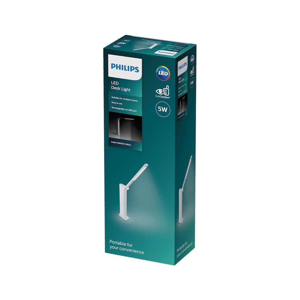 Philips Schreibtischlampe »PT 5W 40K W USB 02«