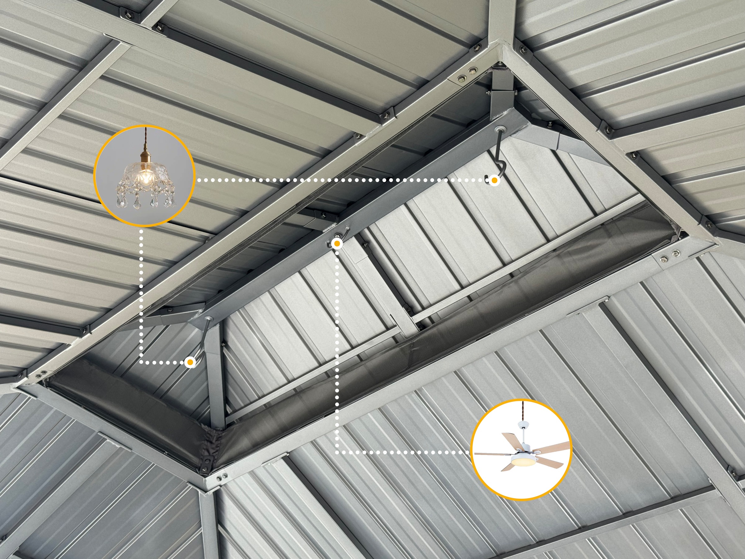 KONIFERA Pavillon »Thasos«, mit Doppeldach, in BxT: 300x300 cm und 400x300 cm, ohne Seitenteile