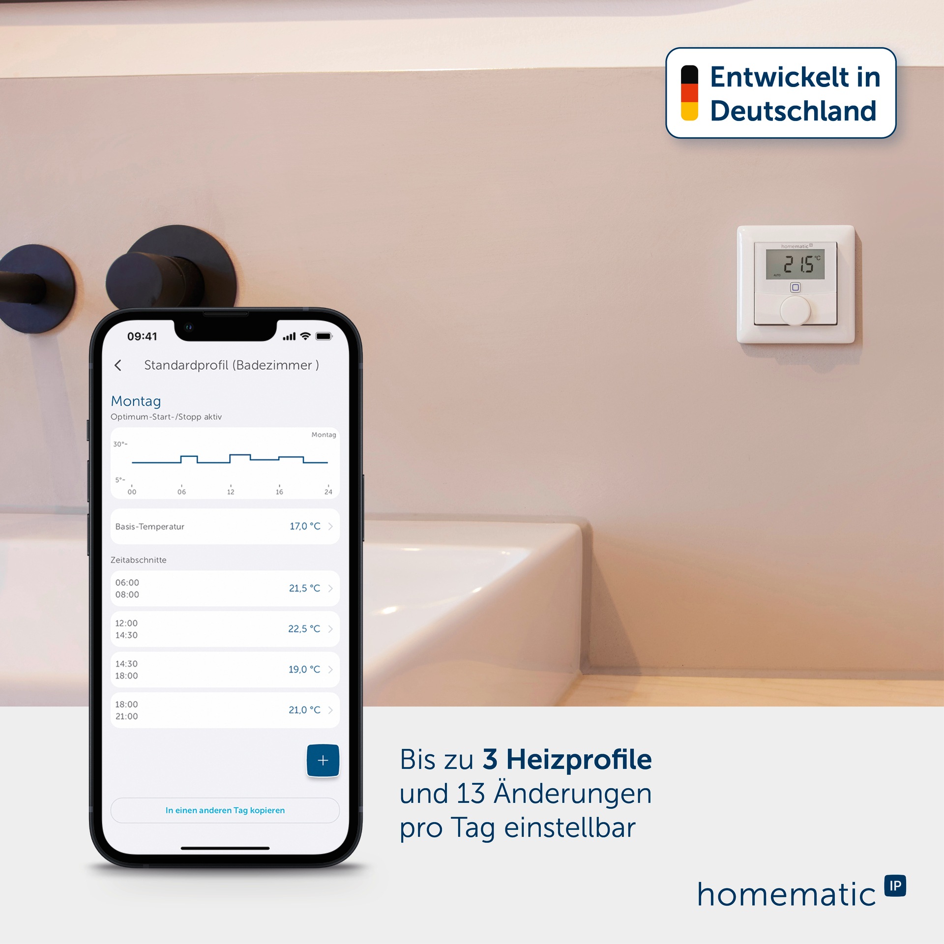 Homematic IP Smart-Home-Zubehör »Wandthermostat mit Luftfeuchtigkeitssensor WTH-3«