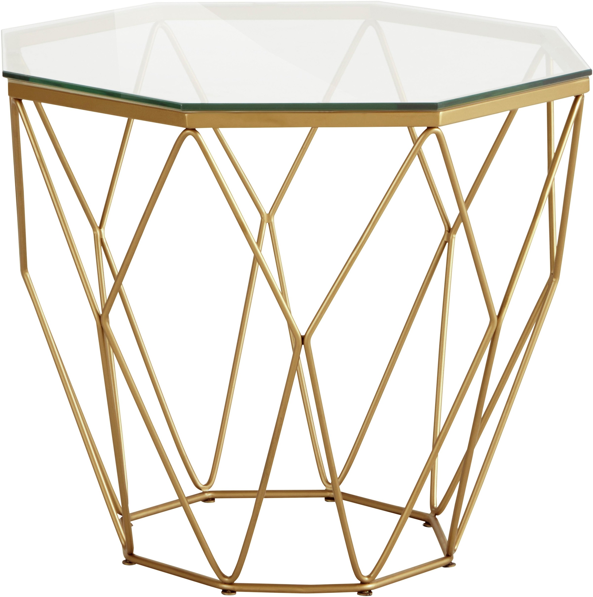 Guido Maria Kretschmer Home&Living Beistelltisch »Caen«, mit Glasplatte und Metall, Breite 60 cm