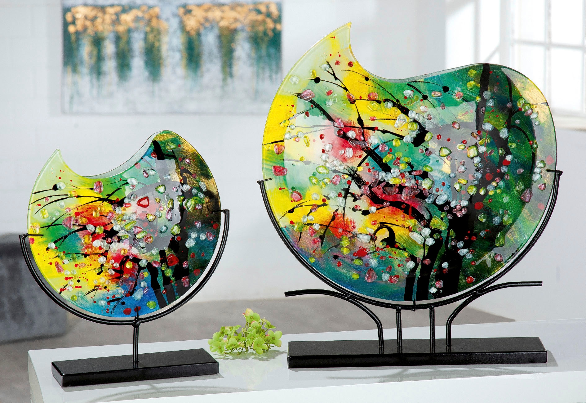 Casablanca by Gilde Tischvase »Nicosia« dekorative Vase aus Glas, Blumenvase