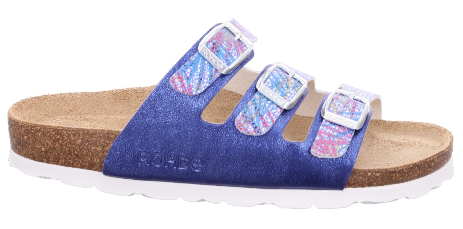 Rohde Pantolette »ALBA«, Sommerschuh, Hausschuh, Strandschuh, Schlappen mit drei Schnallen