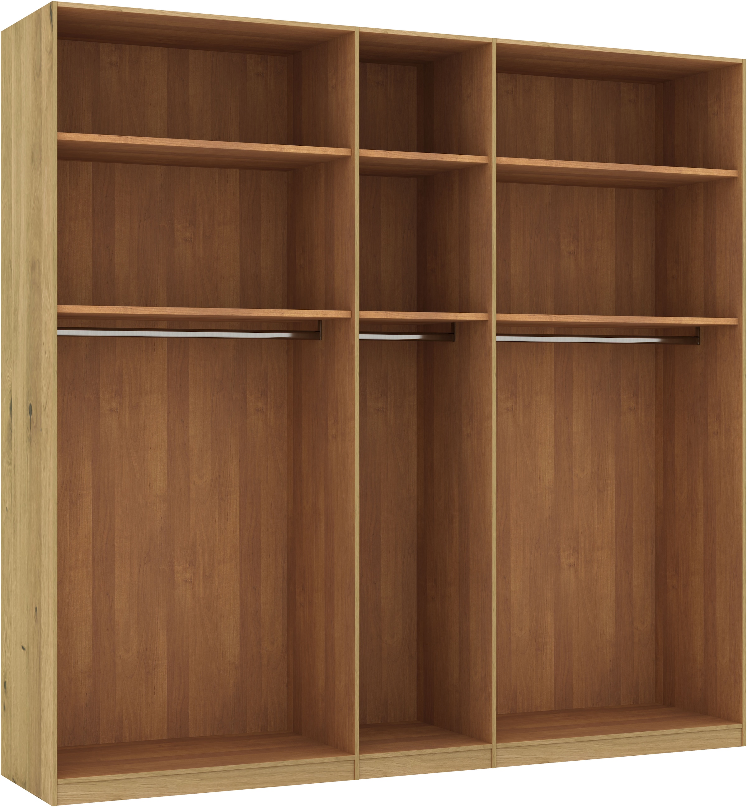 Musterring Drehtürenschrank »Savona, Kleiderschrank, Schrank, Garderobe, teilmassiv Eiche«, (mit Türdämpfern, mit Spiegel oder Glas, extra Böden, MADE IN GERMANY), Türen in Bianco-Eiche massiv, Spiegel-/Glastüren, verschiedene Größen