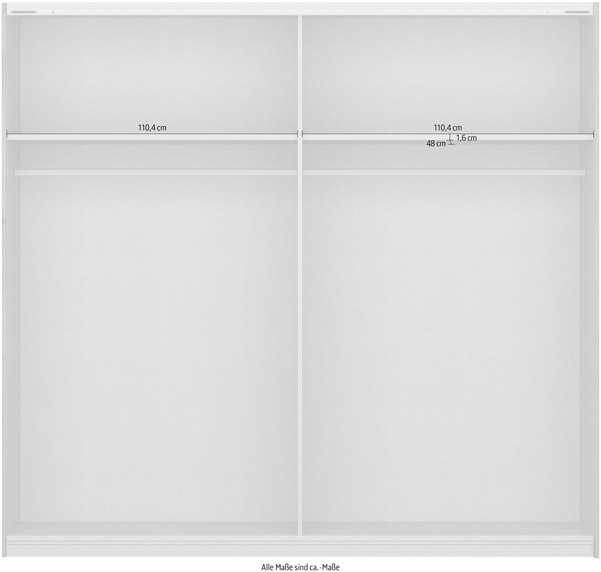 rauch Schwebetürenschrank »Schrank Kleiderschrank Ankleide Garderobe BIRMINGHAM« Breite/Höhe/Tiefe: 226/210/62 cm,  im Industrial-Style, Griffleisten in Graumetallic MADE IN GERMANY