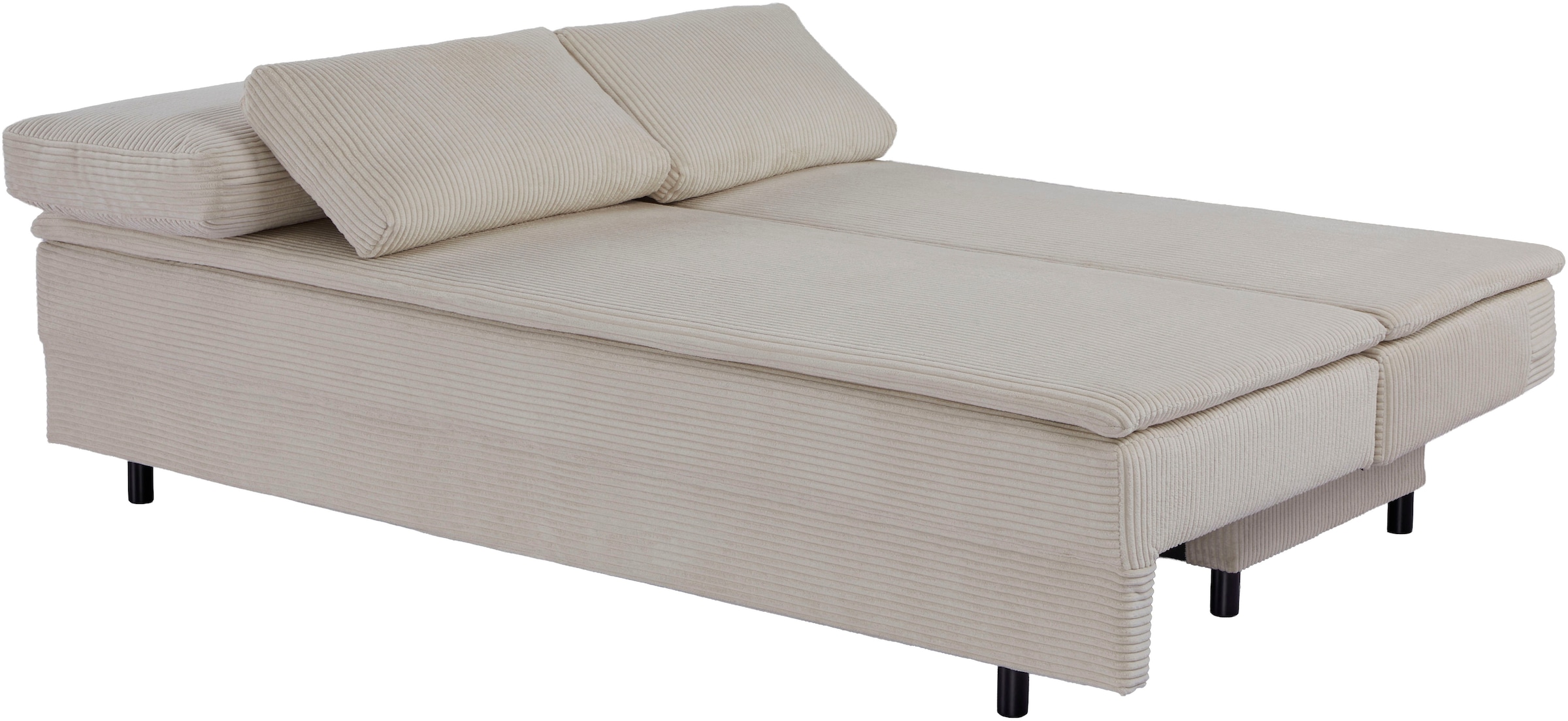 OTTO home Schlafsofa »JANNIKO Cord, Breite: 193 cm, Liegefläche 124x193 cm, softer Cord« mit Bettfunktion & Bettkasten