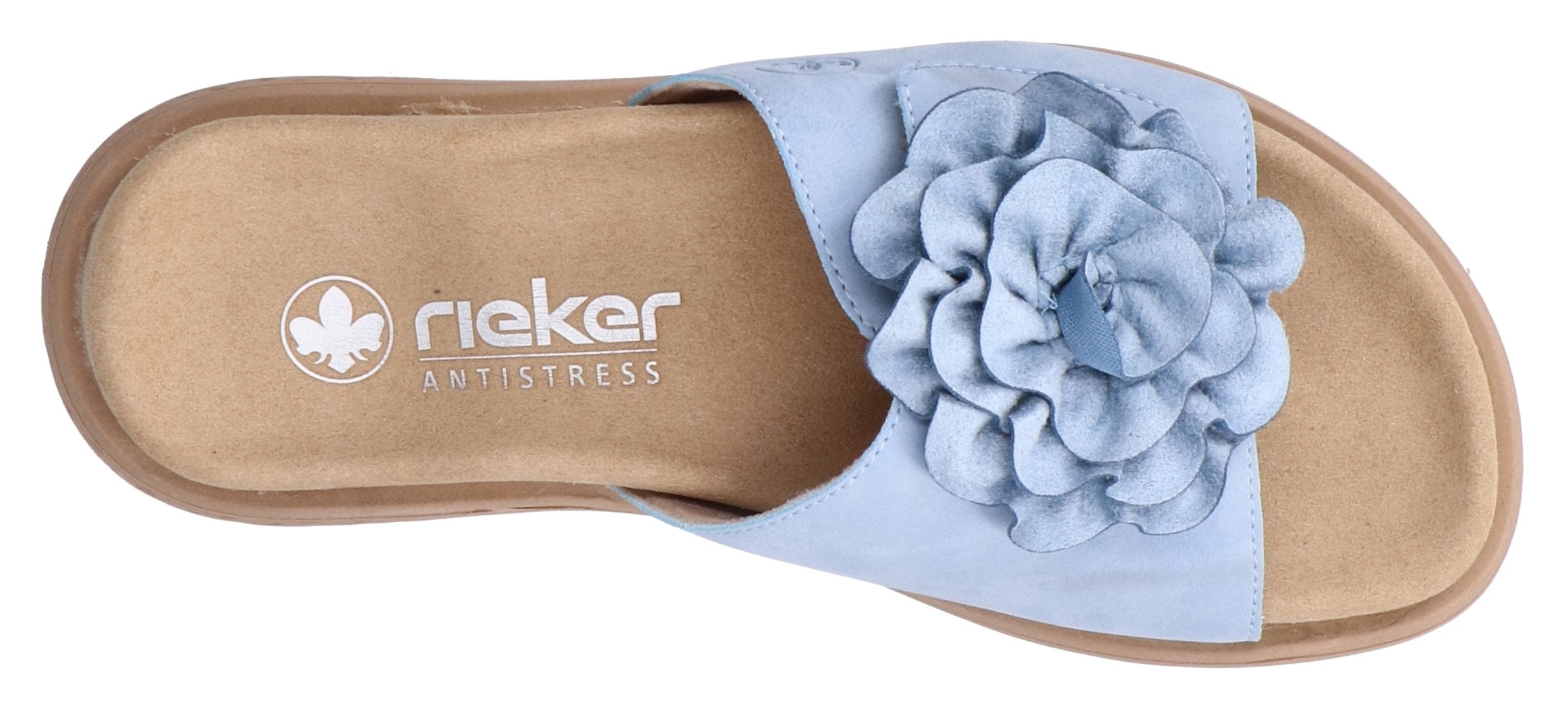 Rieker Pantolette, Sommerschuh, Hausschuh, Strandschuh mit bequemem Fußbett