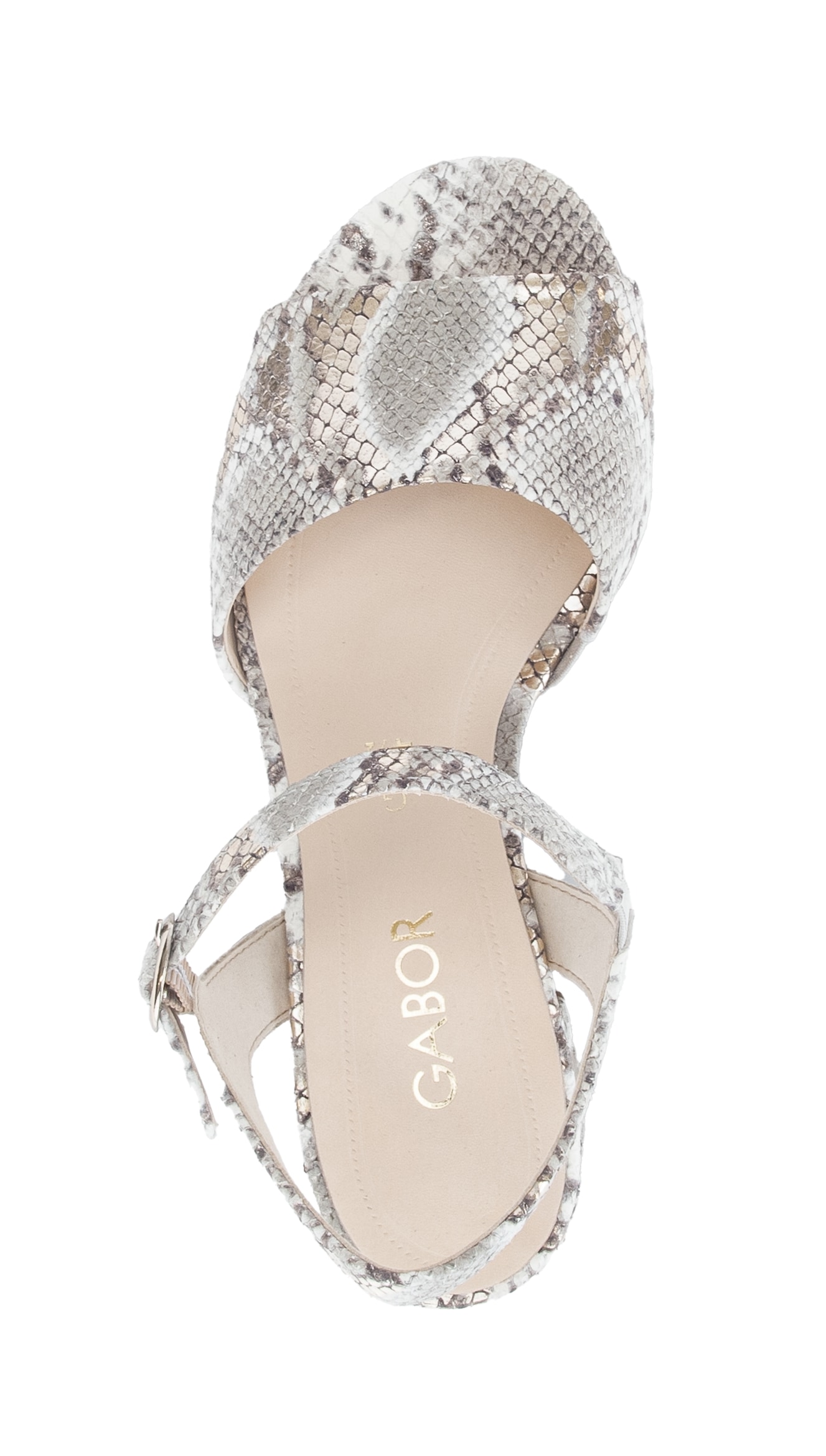 Gabor Sandalette »Tunis«  Blockabsatz, Sommerschuh in Schlangenoptik, Weite G (= weit)