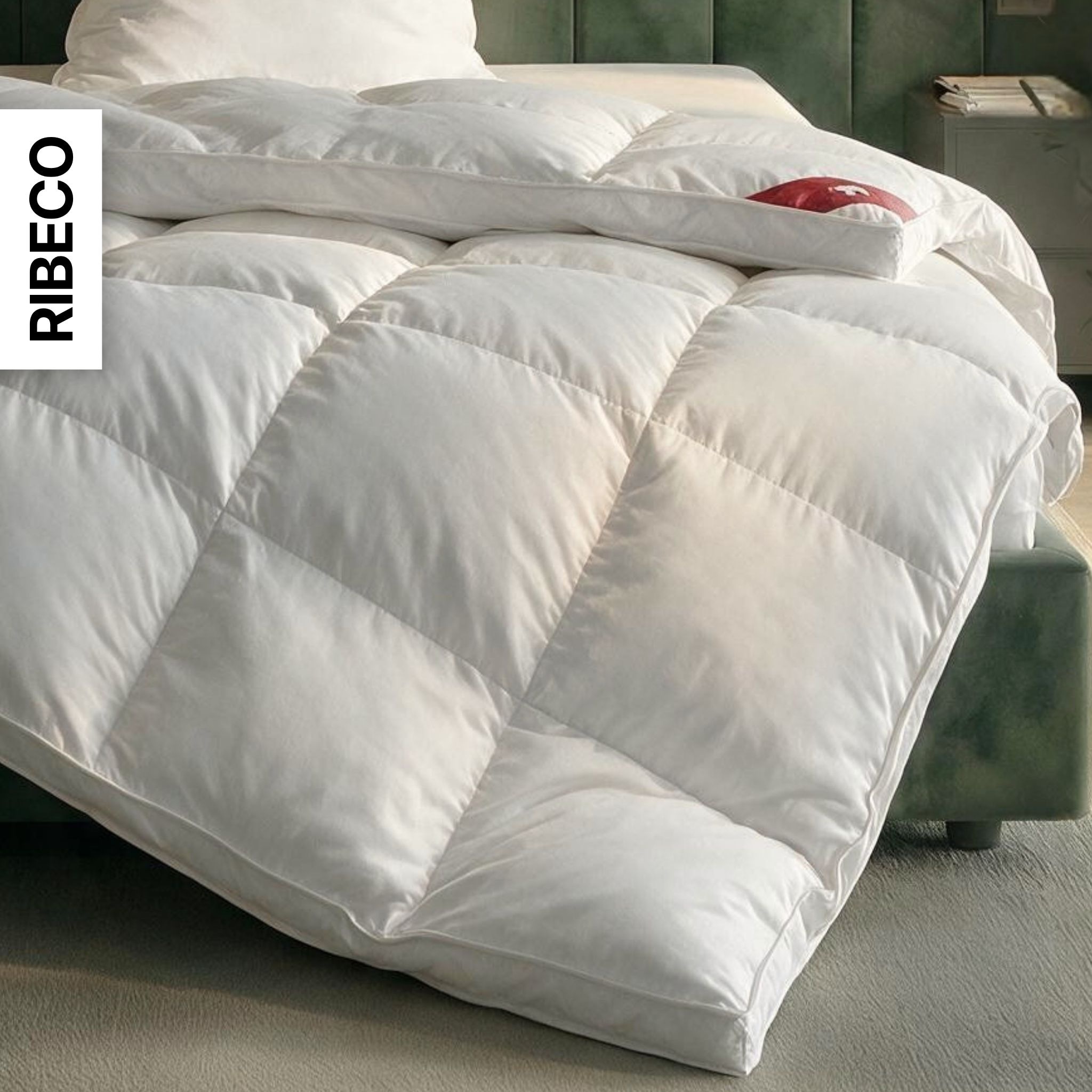 RIBECO Federbettdecke »Bettdecke in 135x200 und 155x220cm Topseller,« extrawarm Füllung 90Federnund10Daunen 1 Stk. tlg. Daunen und Federn, Made in Germany, mit gratis 80x80 cm Kissen