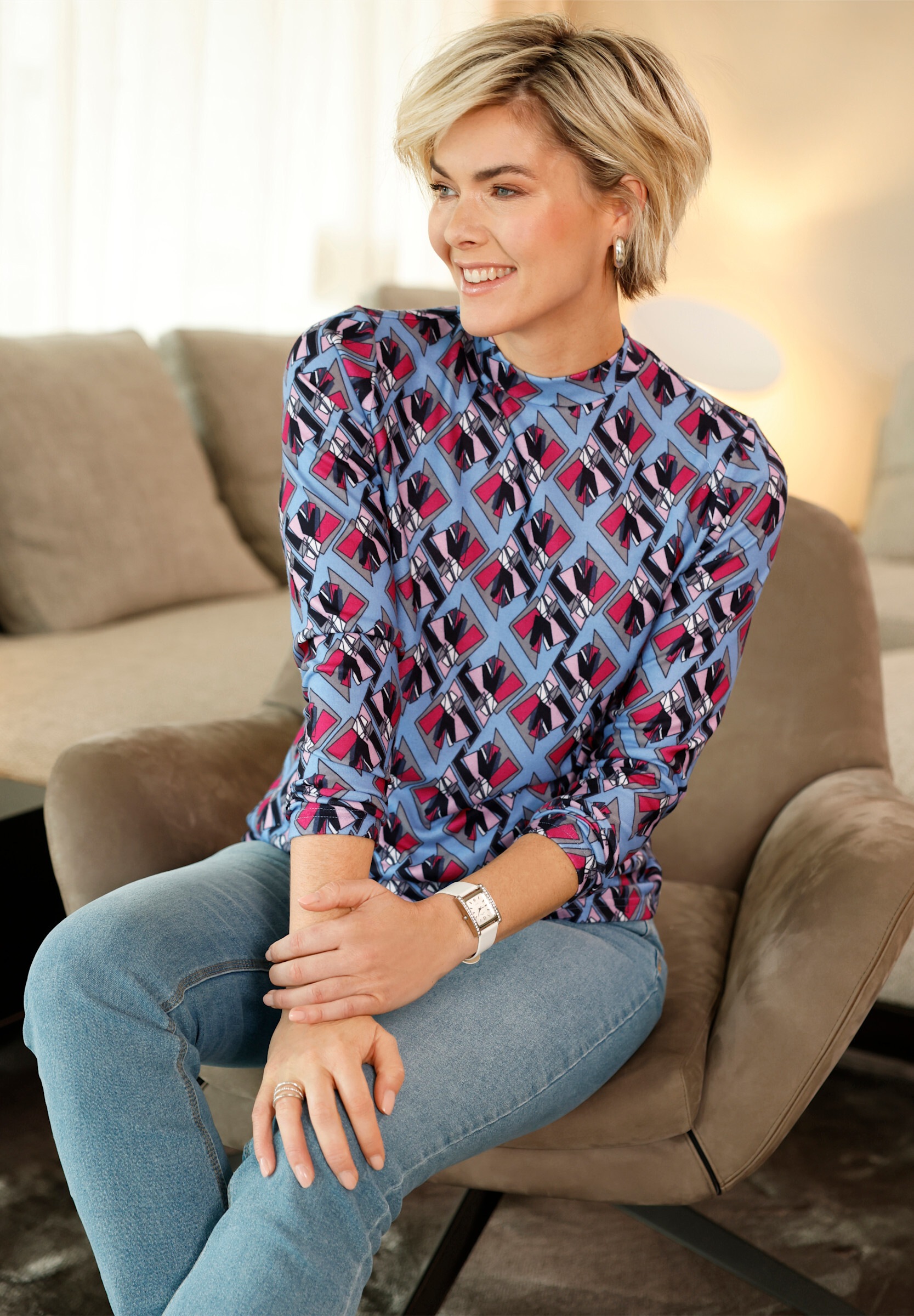 Witt T-Shirt »Winter-Shirt Stehkragenshirt mit grafischem Muster«