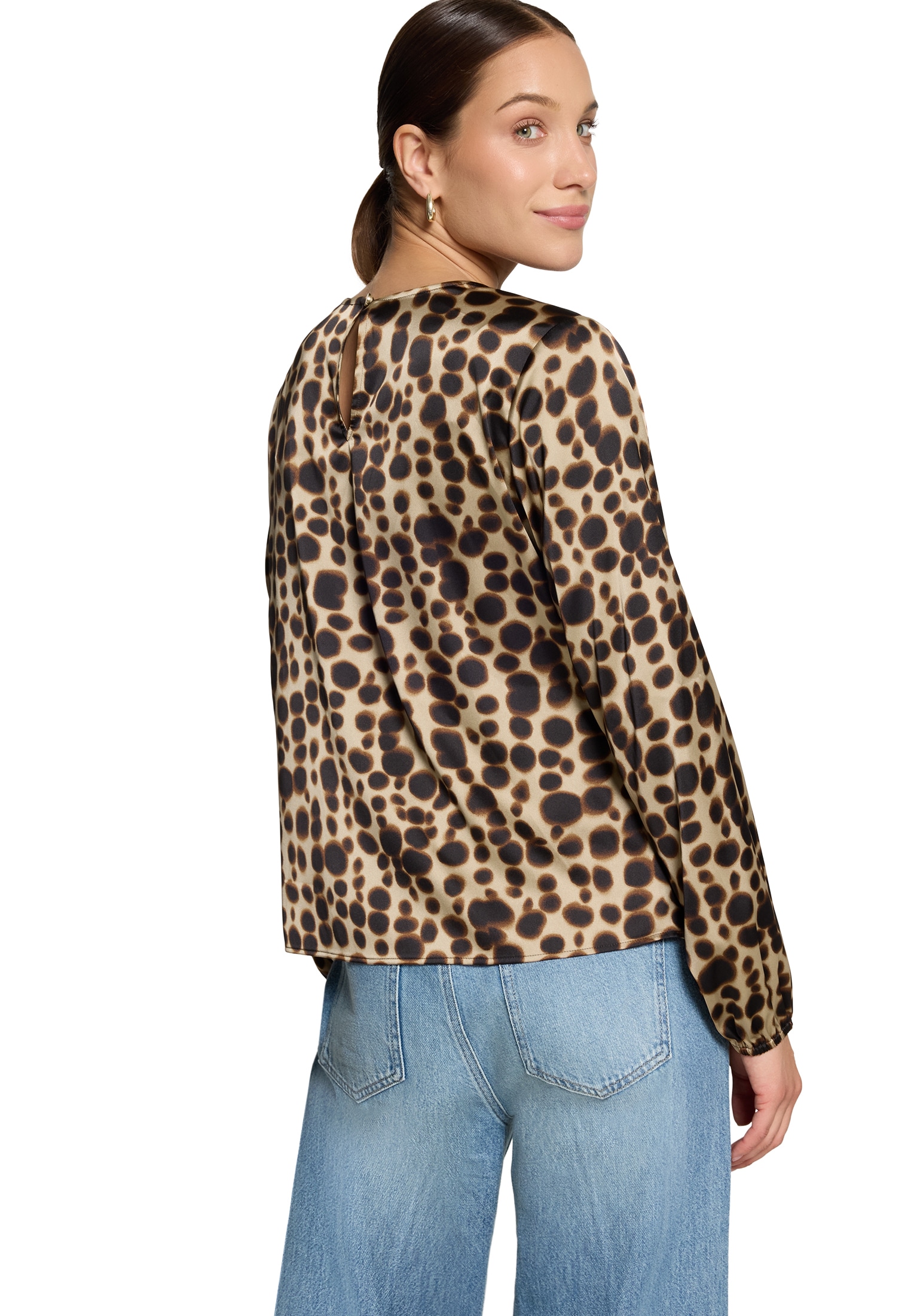 Zero Satinbluse »Satin-Bluse mit Print.«