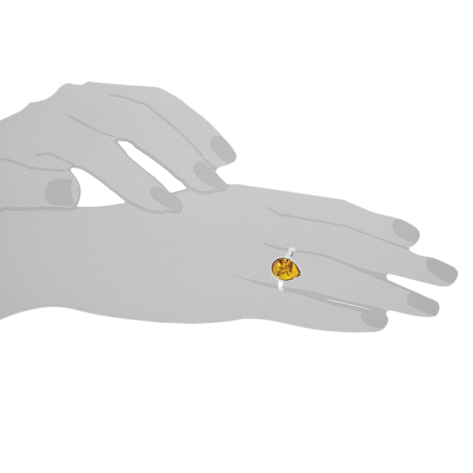 OSTSEE-SCHMUCK Fingerring »- Ulma - Silber 925/000 - Bernstein«