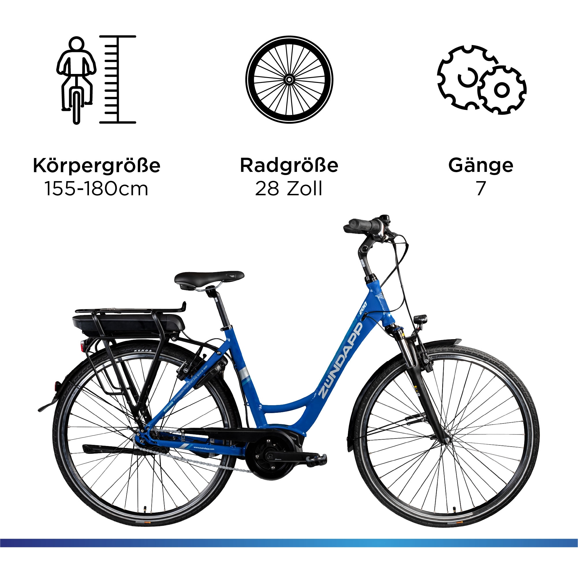 Zündapp E-Bike »X200«, 7 Gang, Shimano, Nexus, Mittelmotor 250 W, Pedelec, Elektrofahrrad für Damen u. Herren