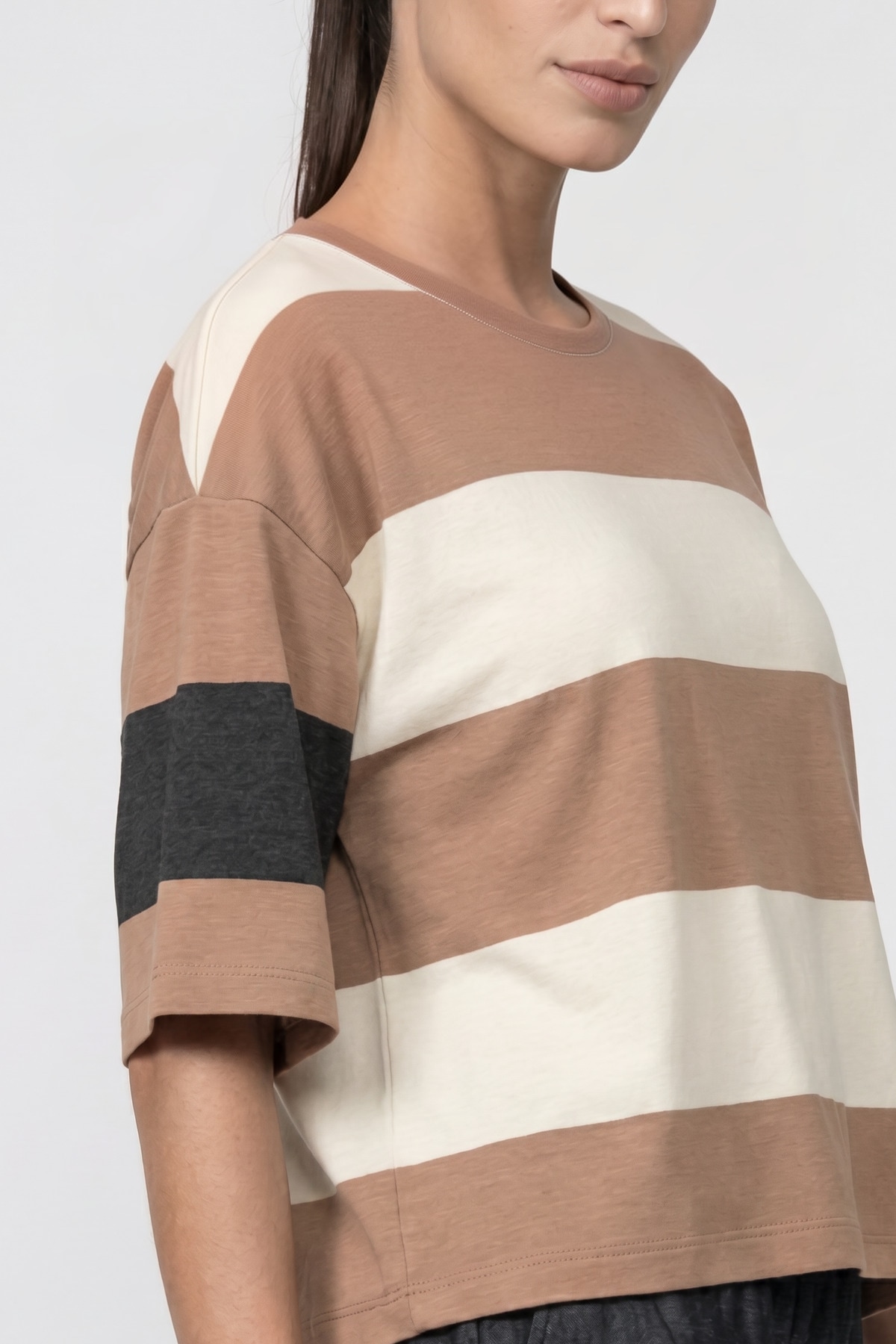 Monari Sweatshirt »Sweatshirt Ringel + Colourblock«, Regular fit mit Streifen
