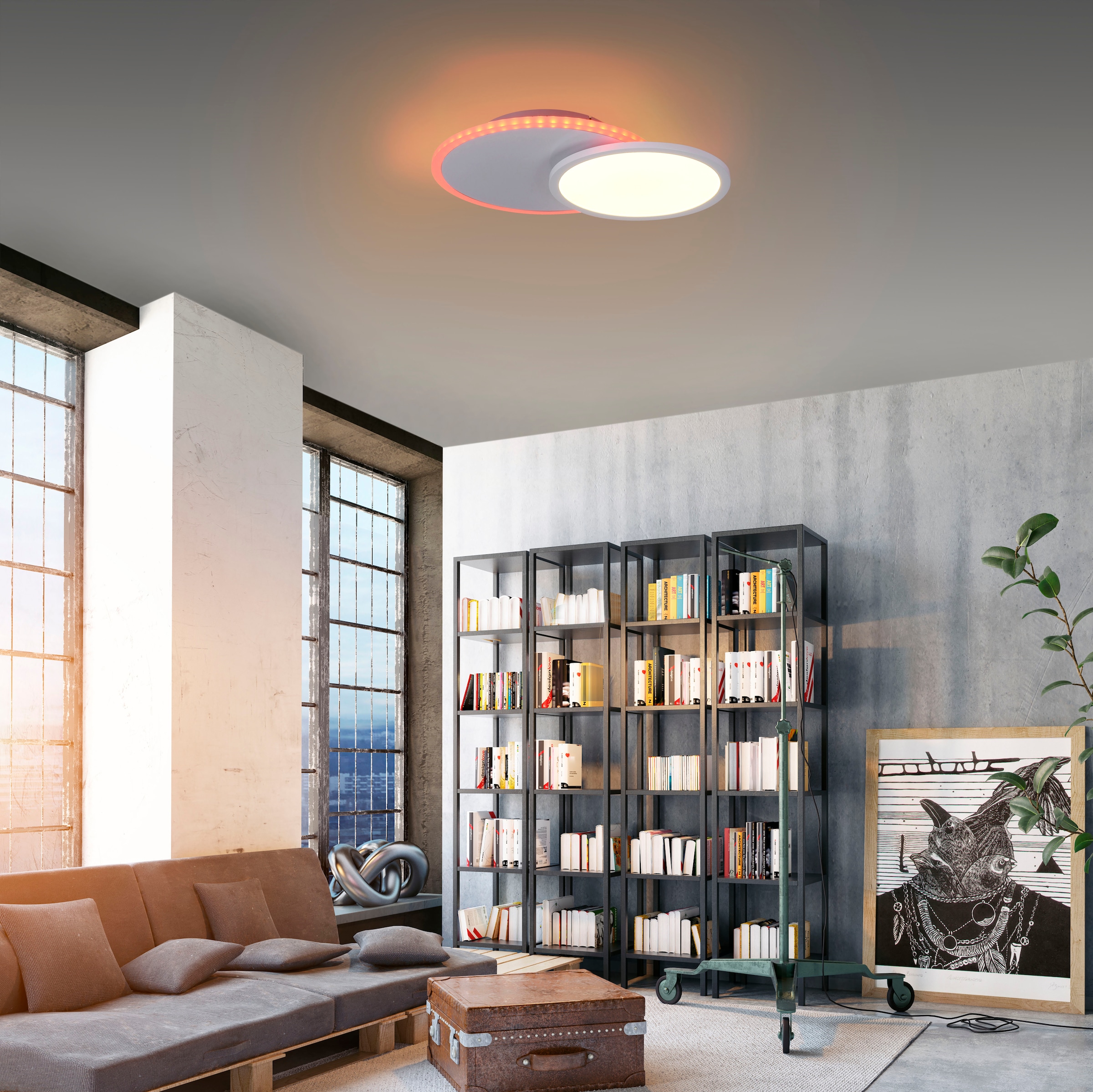 JUST LIGHT Deckenleuchte »ARENDA« LED-Board 1 Stk. warmweiß - kaltweiß LED, CCT - tunable white, RGB, dimmbar über Fernbedienung