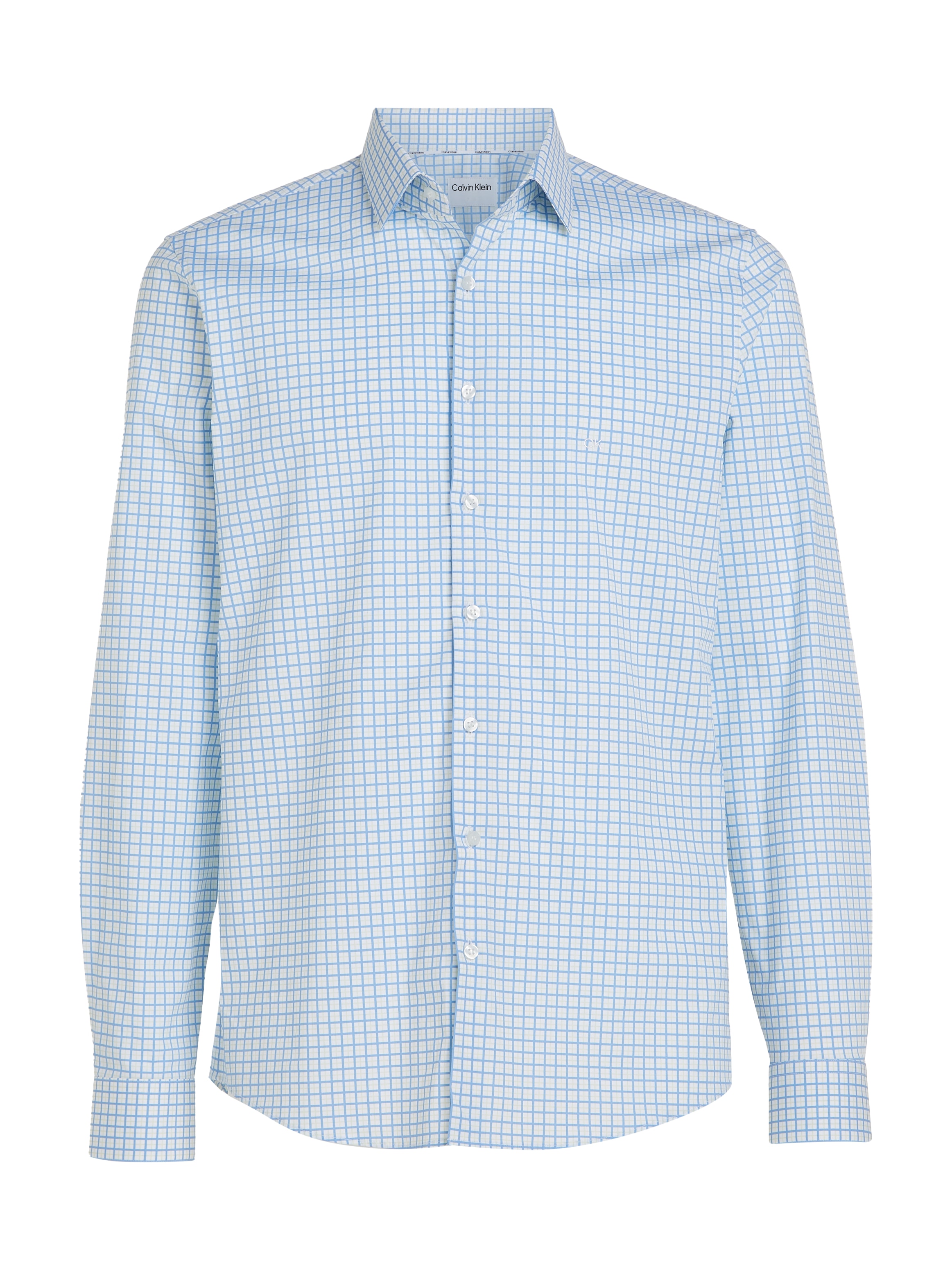 Calvin Klein Langarmhemd »POPLIN CHECK PRINT SLIM SHIRT«