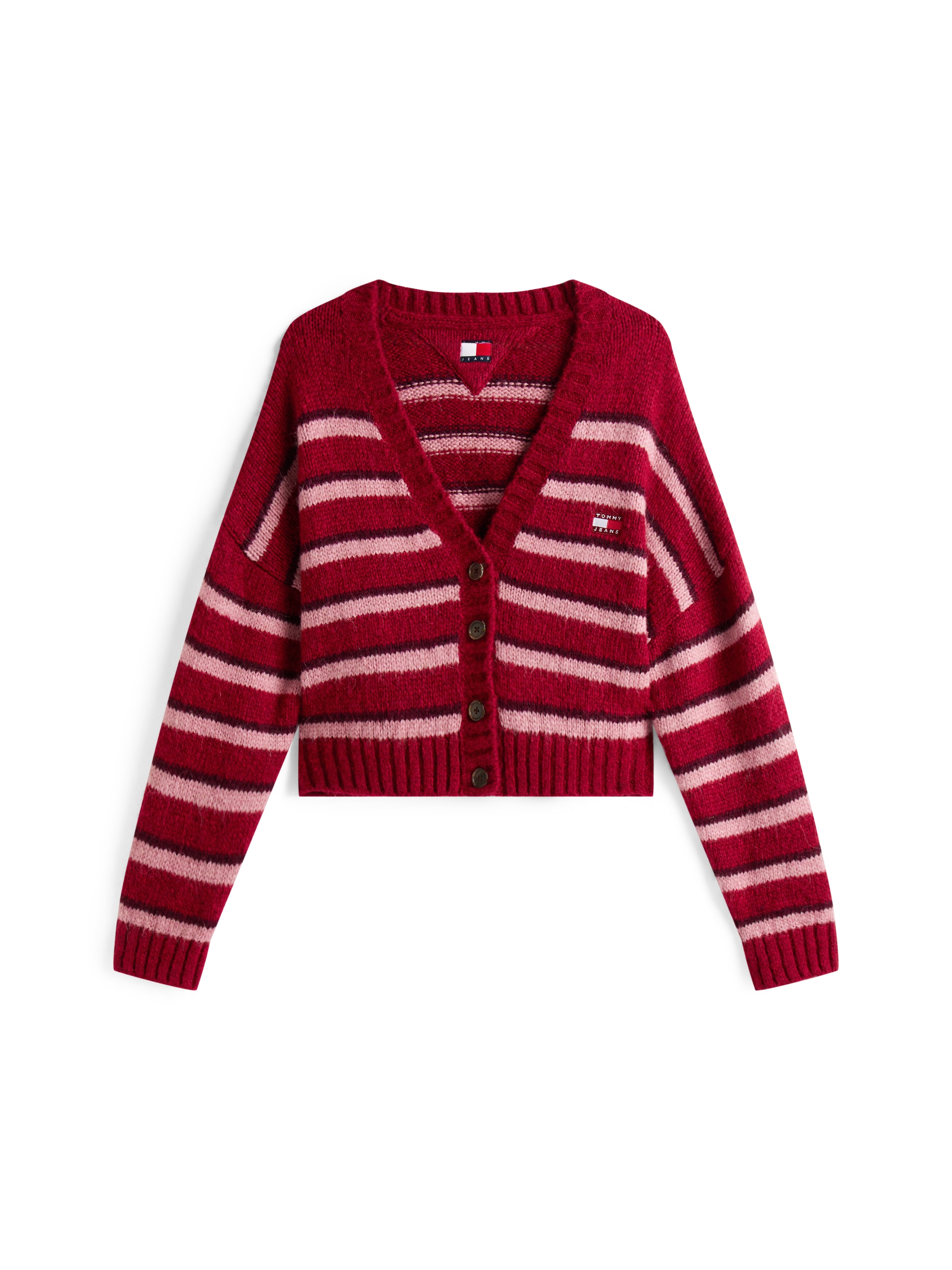 Tommy Jeans Strickjacke »TJW BADGE STRIPE FLUFF CARDI EXT«