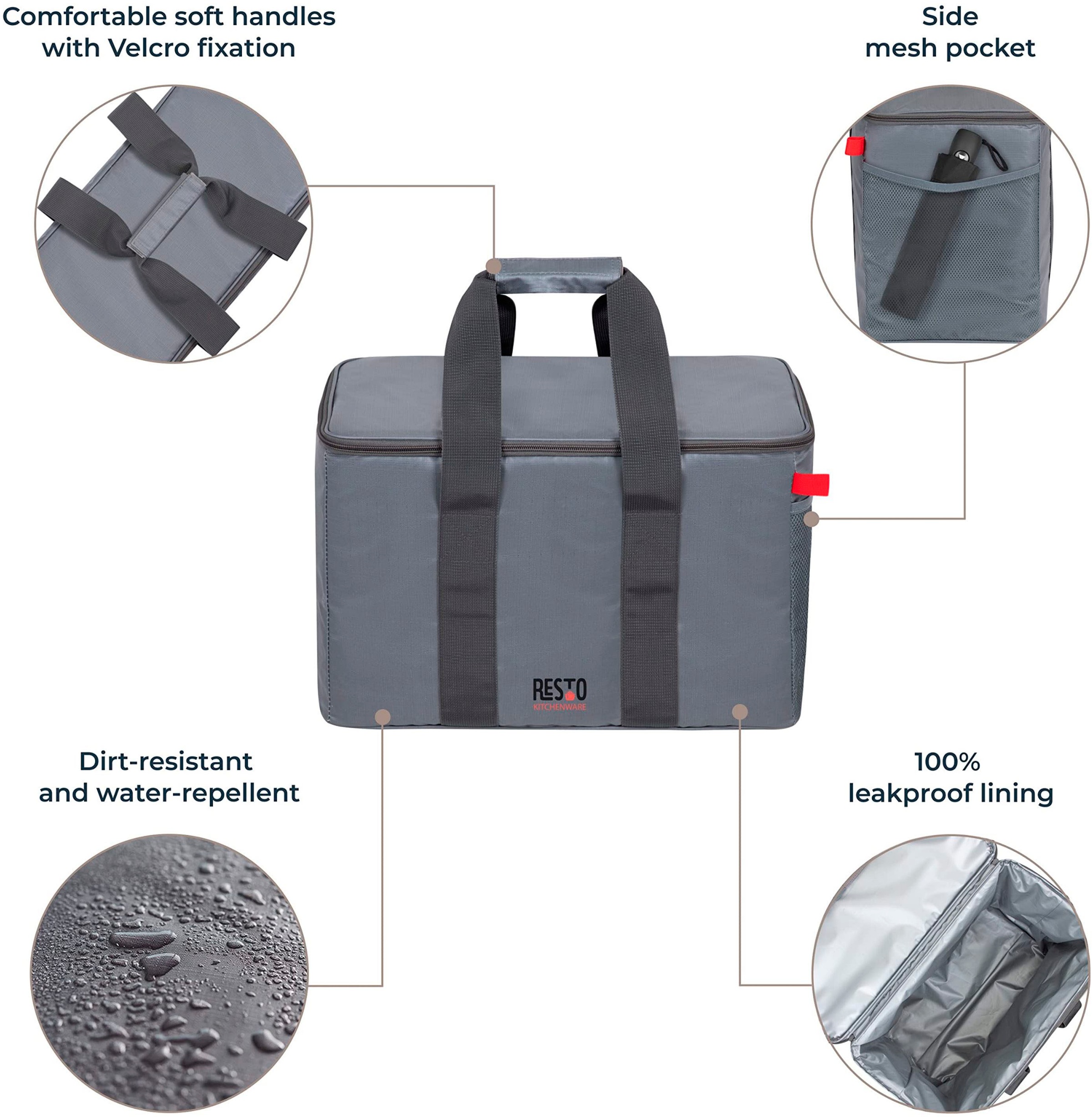 RESTO Kitchenware Kühltasche »Polis faltbare Picknicktasche Lunchtasche Thermotasche Isoliertasche«, Witterungsbeständig und absolut auslaufsicher