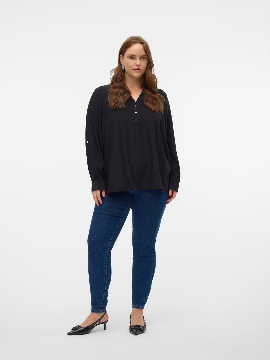 Vero Moda Curve Blusenshirt »VMCANI LS TOP WVN GA NOOS CUR«