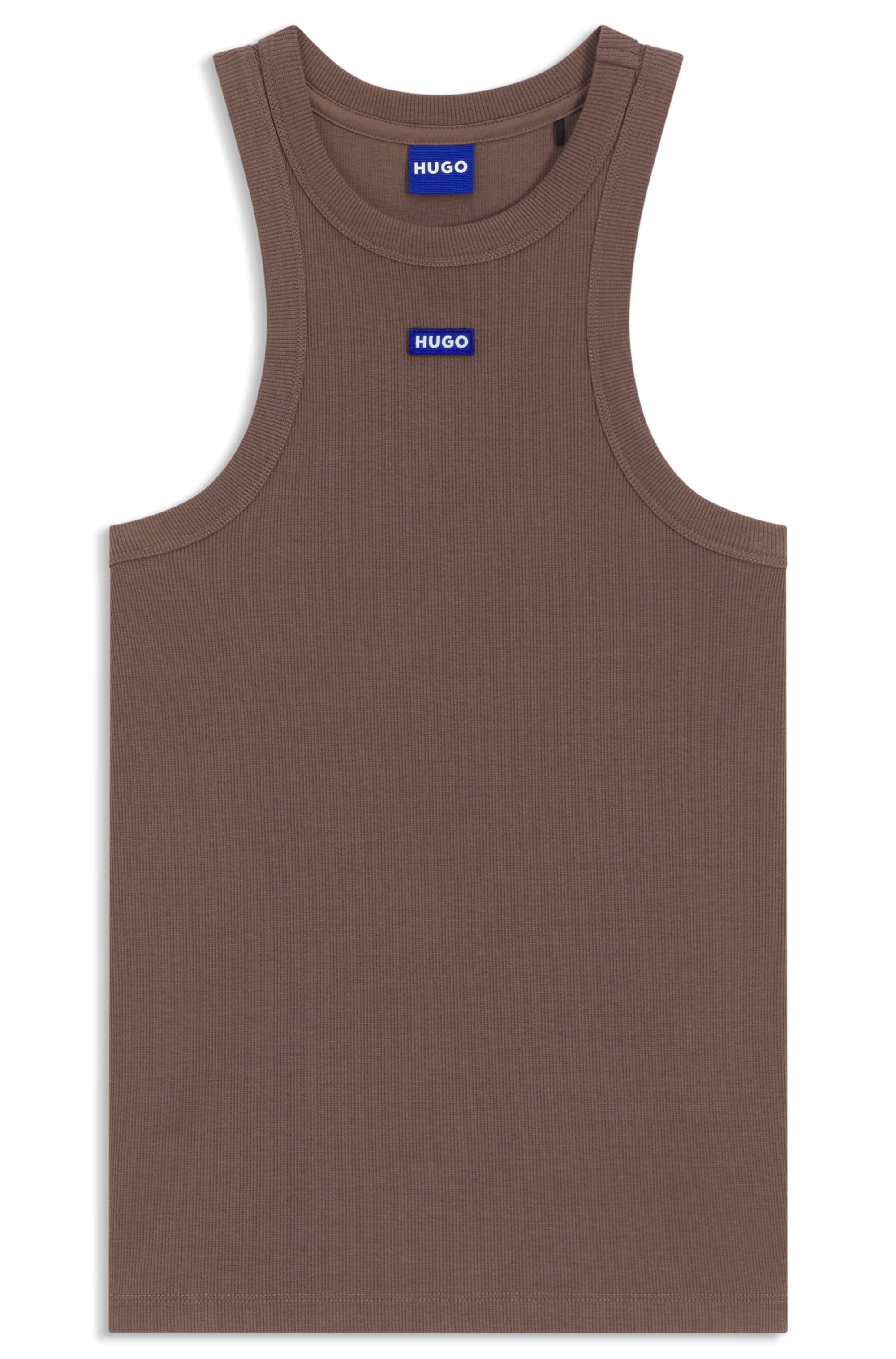 HUGO Blue Tanktop »Easy Tank«, Rippware aus Baumwollmischung mit Elasthan
