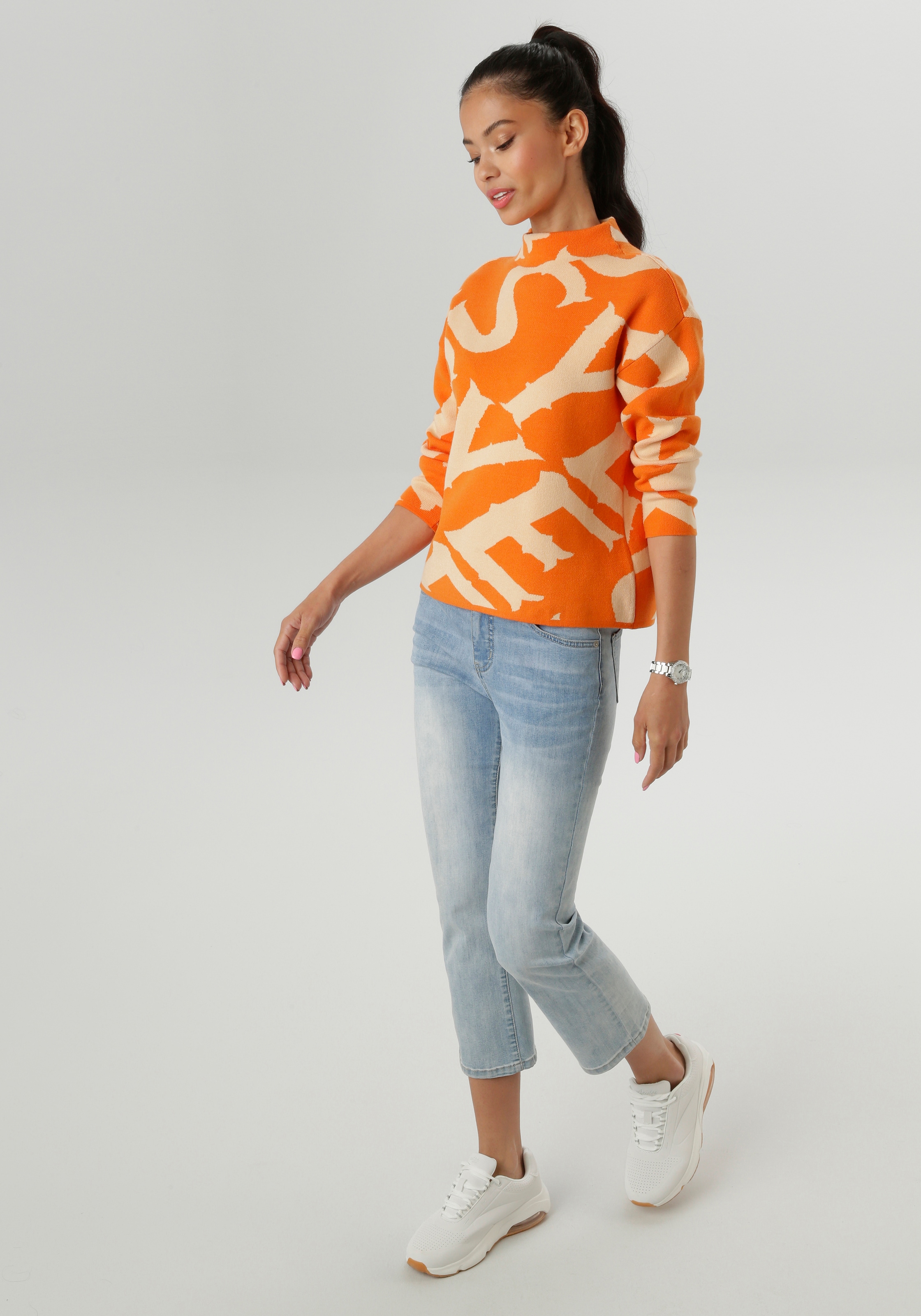 Aniston SELECTED Strickpullover mit elegantem Jacquard-Muster - NEUE KOLLEKTION