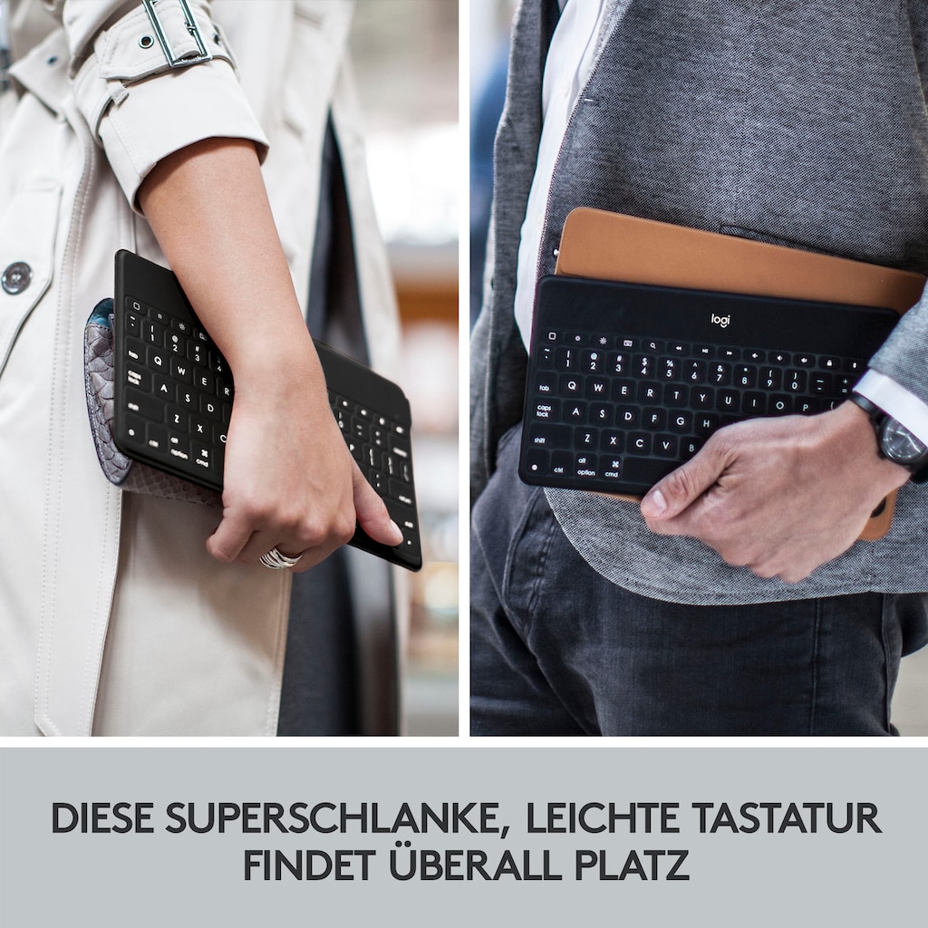 Logitech Apple-Tastatur »Keys-To-Go«, (iOS Sondertasten-Multimedia-Tasten-Lautstärkeregler-USB-Anschluss)