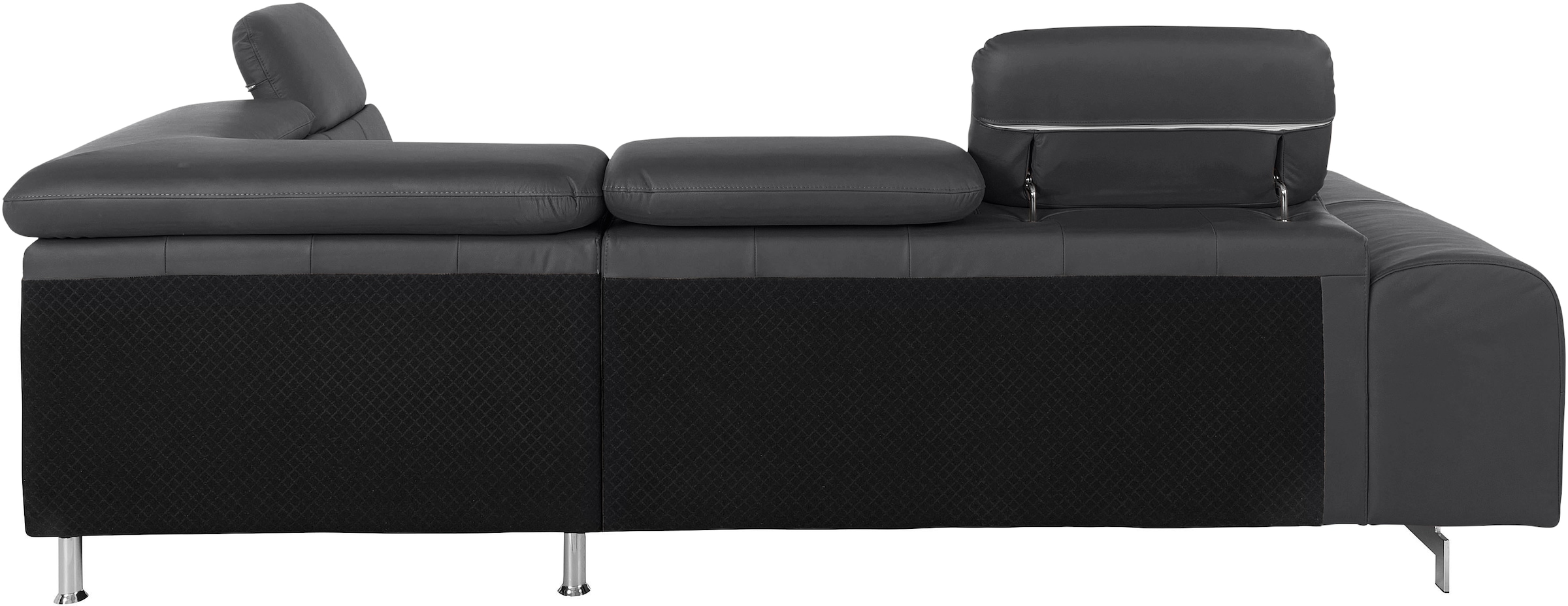 COTTA Ecksofa »Chef L-Form«, mit Kopfteilverstellung, edle Metallkufen, wahlweise mit Bettfunktion