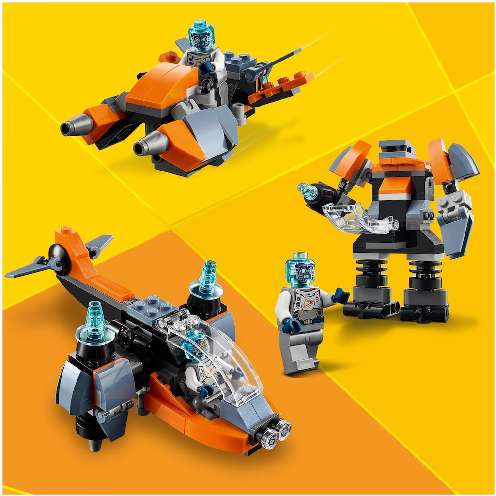 LEGO® Konstruktionsspielsteine »Cyber-Drohne (31111), LEGO® Creator 3-in-1«, (113 St.), Made in Europe