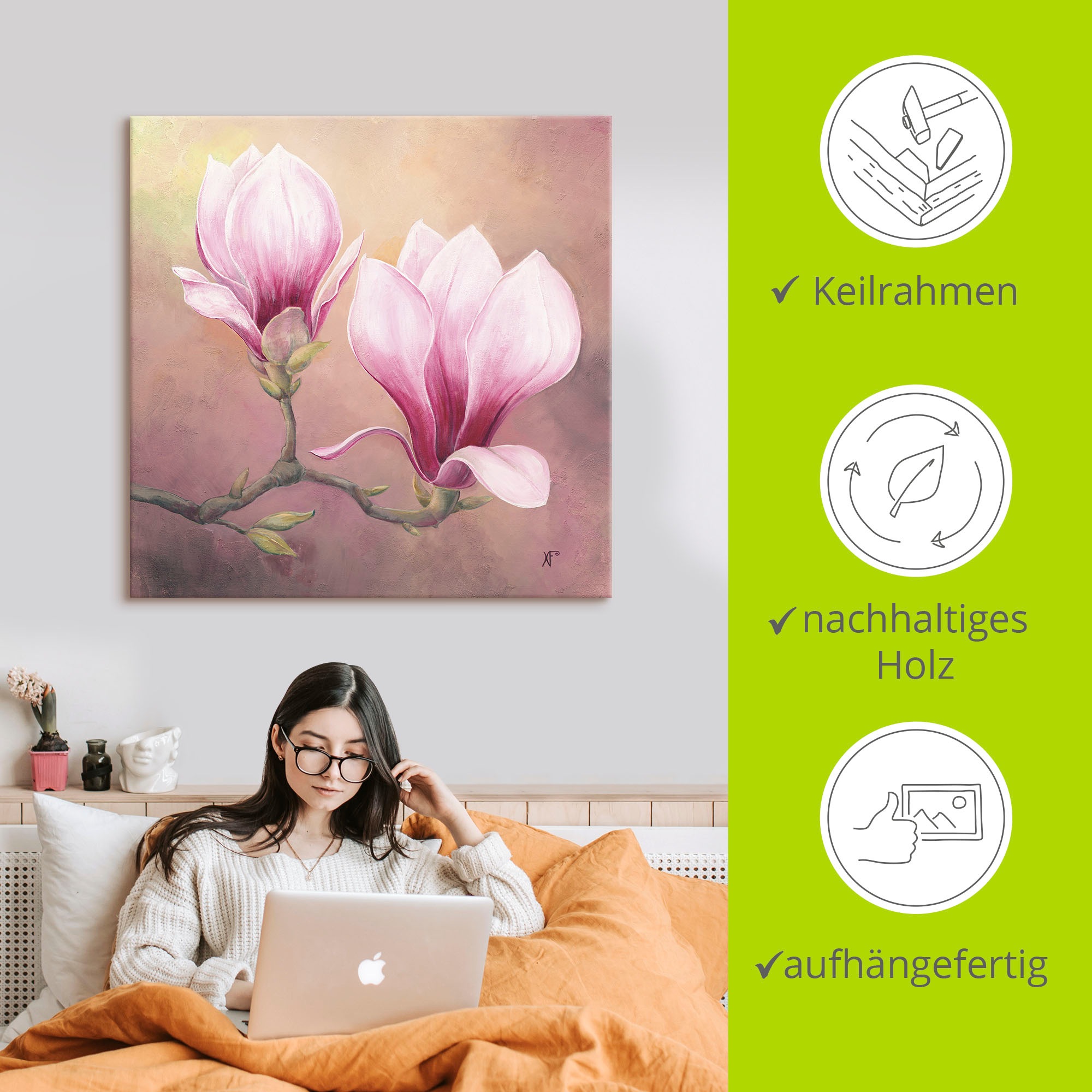 Artland Wandbild »Späte Magnolie«, Blumenbilder, (1 St.), als Alubild, Leinwandbild, Wandaufkleber oder Poster in versch. Größen