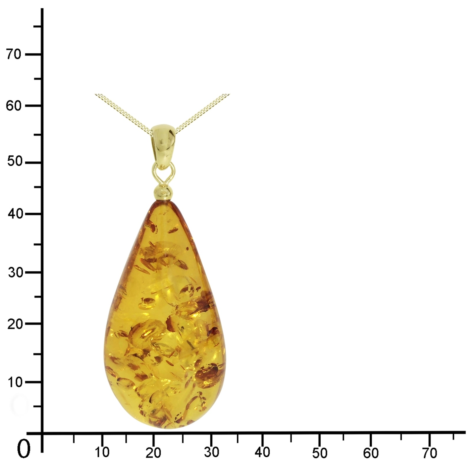 OSTSEE-SCHMUCK Kette und Anhänger Set »- Tropfen ca. 42 mm lang - Gold 333/000 - Bernstein«