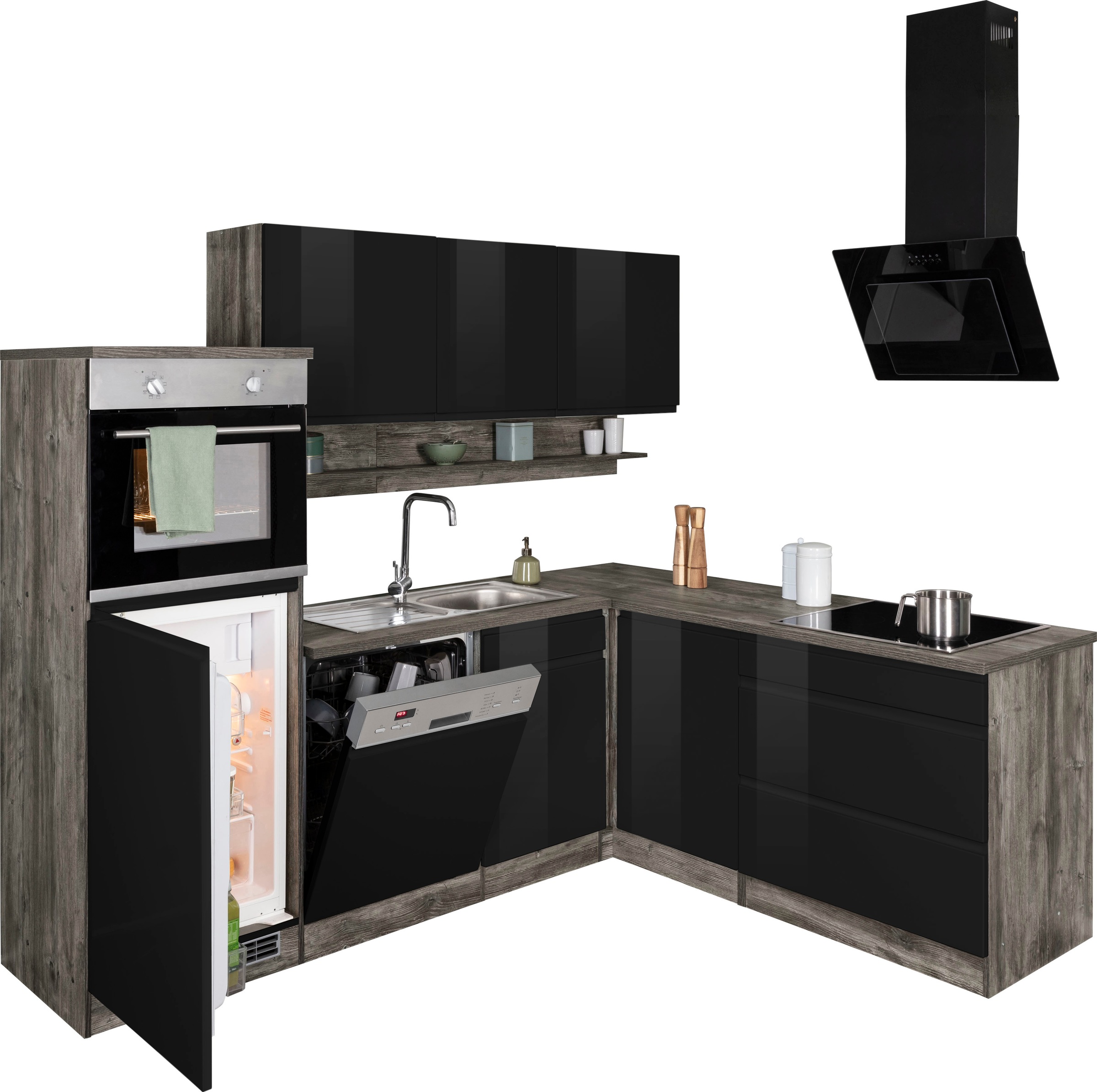 KOCHSTATION Winkelküche »KS-Virginia« Stellbreite 230/190 cm, ohne E-Geräte