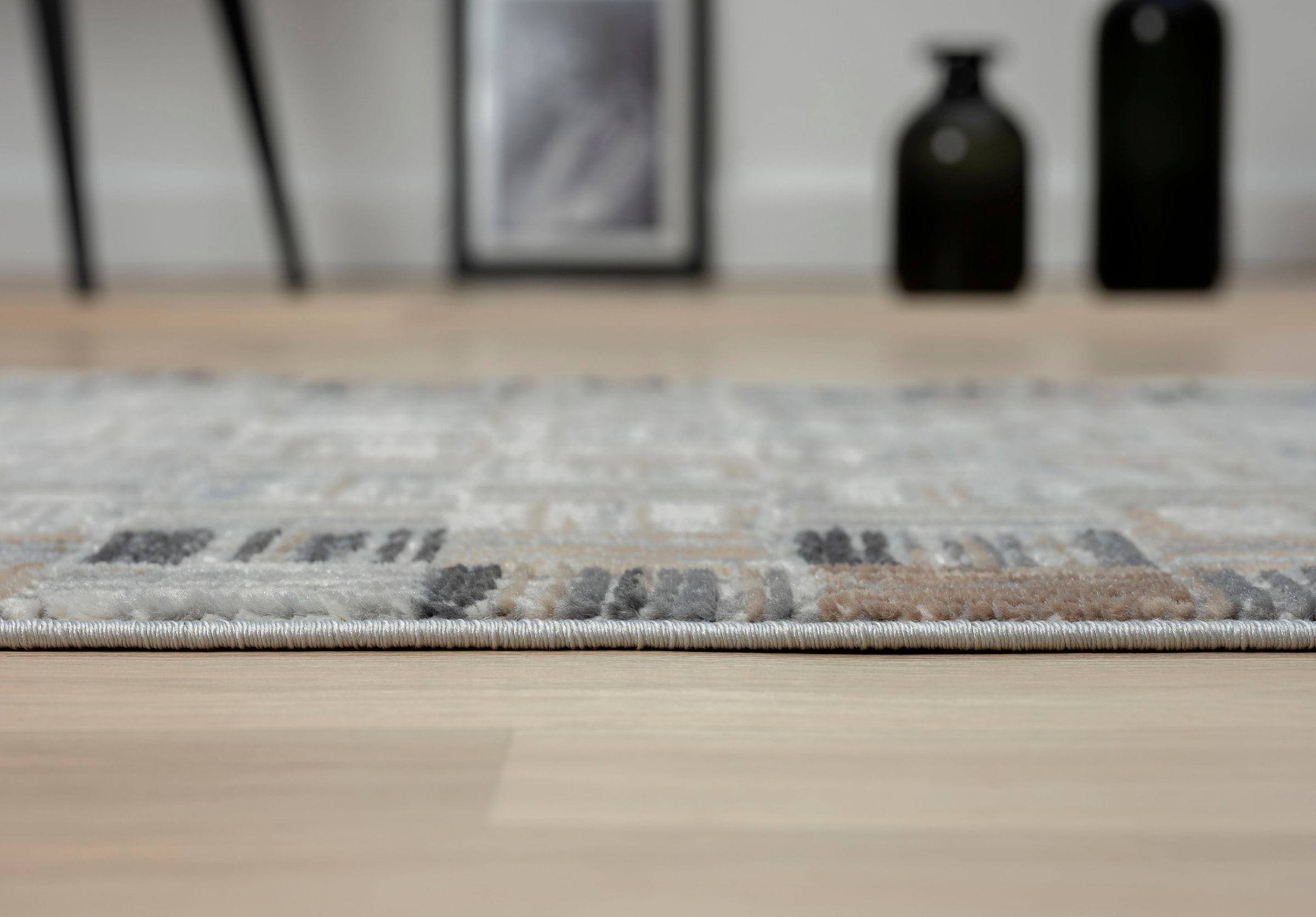 Myflair Möbel & Accessoires Teppich »My Mood Lagerräumung«, rechteckig, 8 mm Höhe, Kurzflor, Scandi-Design, mit Bordüre, besonders weich durch Microfaser