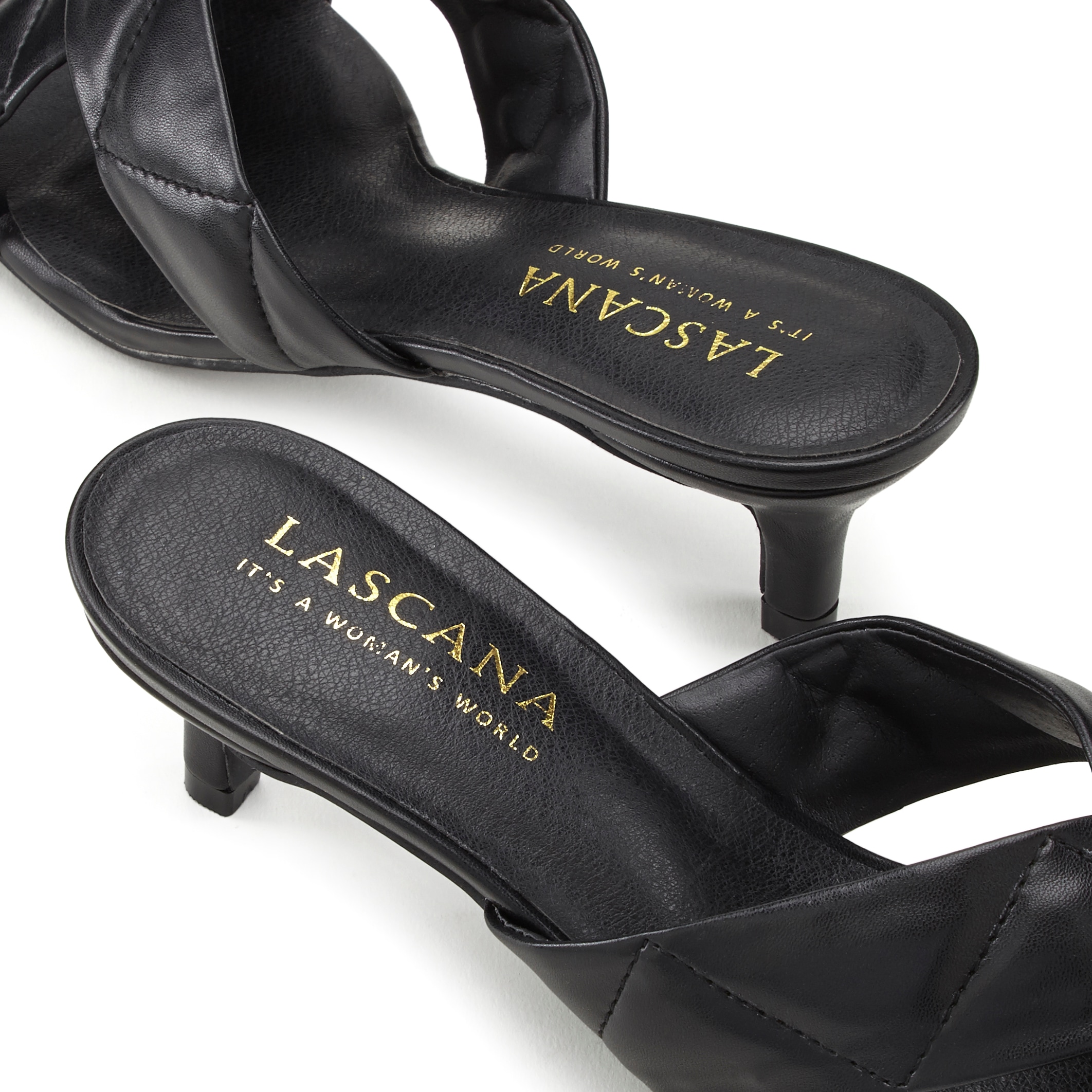 LASCANA Pantolette, Mule, Sandale, offener Schuh, im Stepp-Design mit Kitten-Heel
