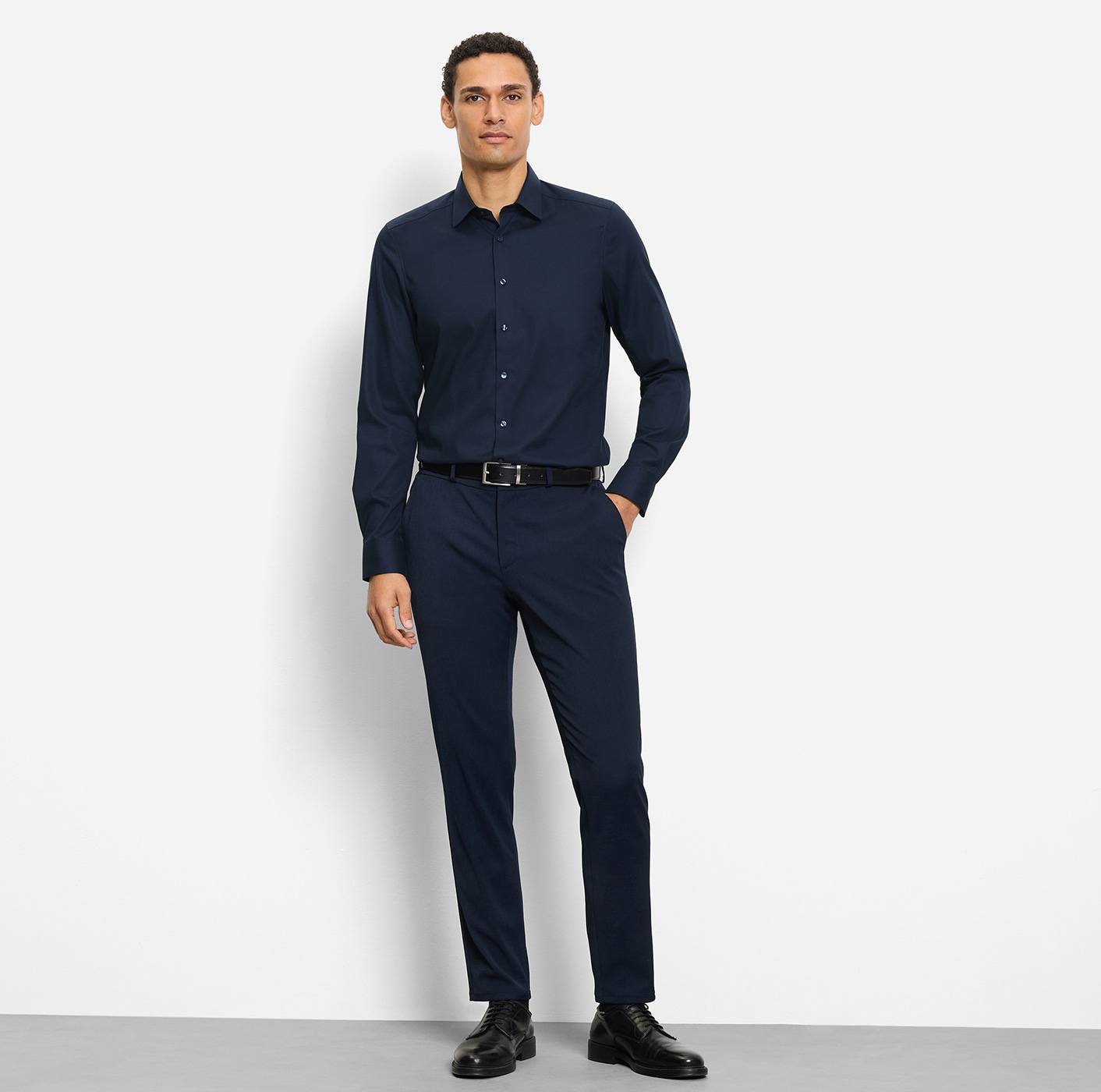 OLYMP Langarmhemd »Level Five« Under-Button-down-Kragen, Businesshemd, body fit, fein strukturiert