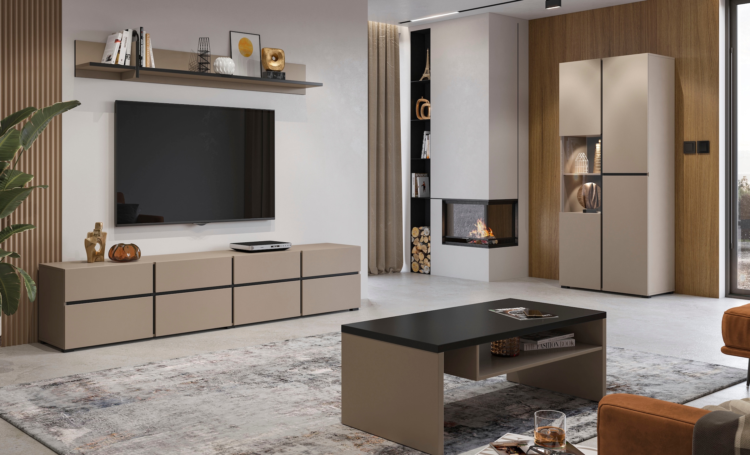 OTTO home Couchtisch »Cross, Breite 120 cm, moderner Sofatisch für Wohnzimmer« Tisch mit offenem Fachboden