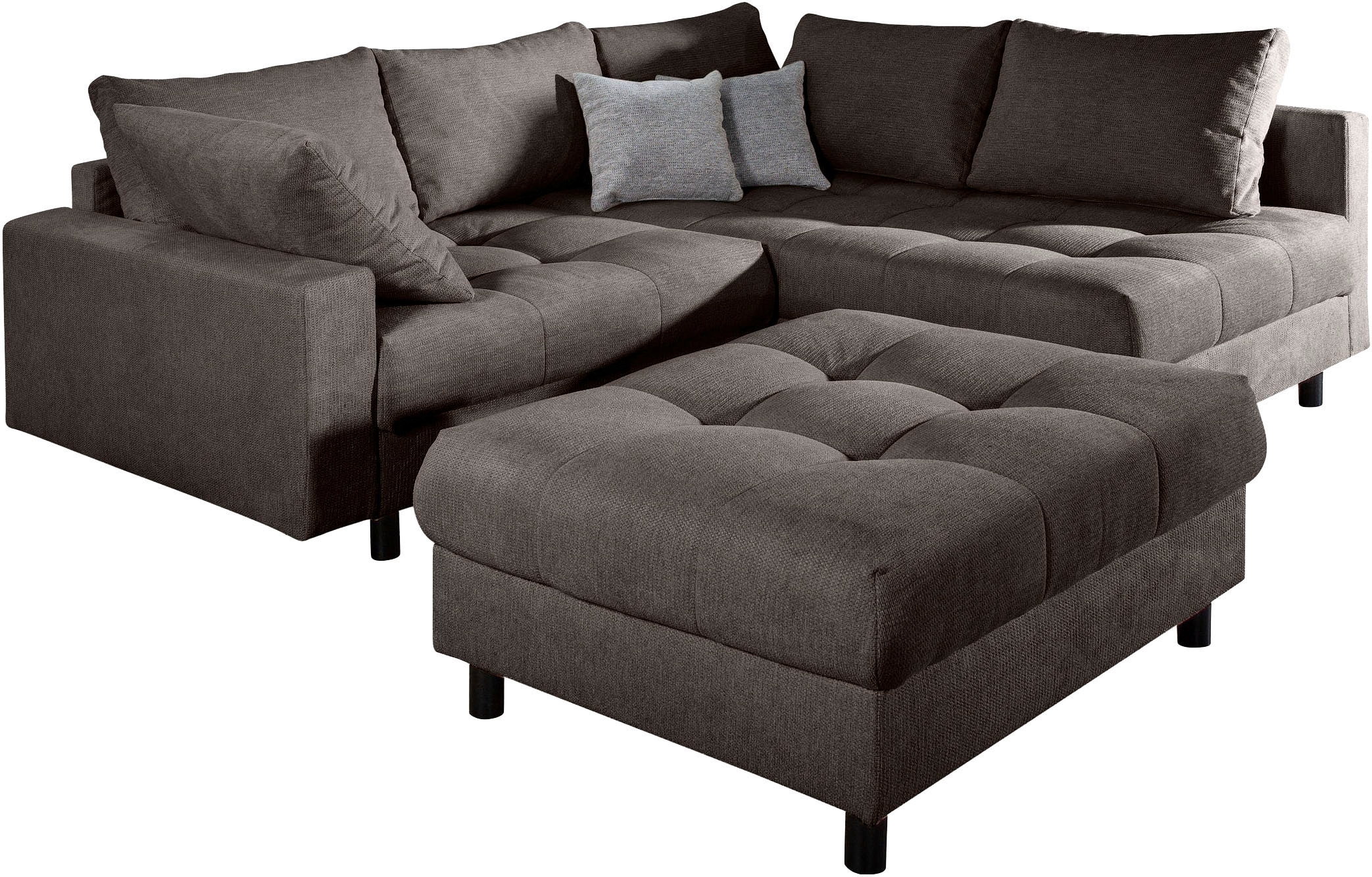 Home affaire Ecksofa »Toni L-Form«, Ottomane beidseitig montierbar, Federkern-Polsterung