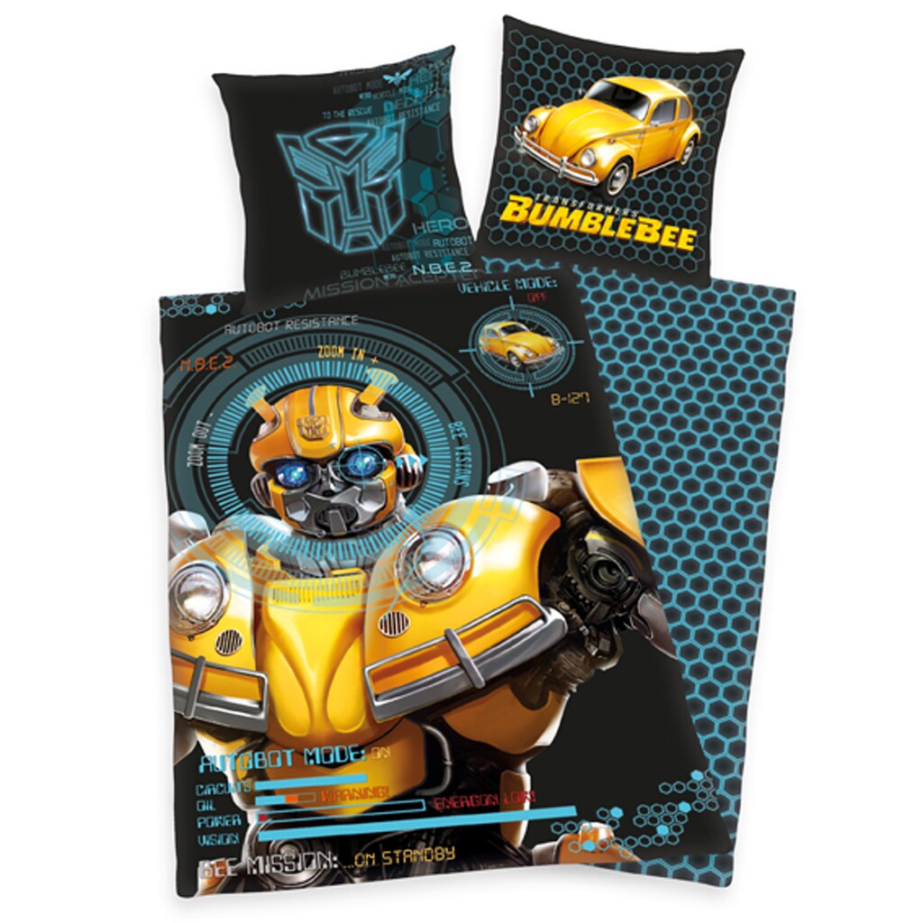 Transformers Kinderbettwäsche »Transformers Bumblebee, Baumwoll-Renforcé«, (2 tlg.)