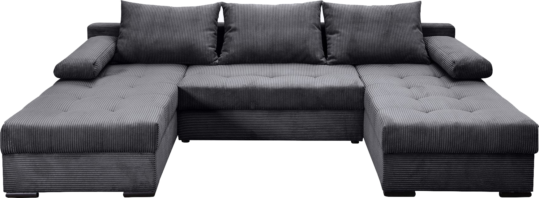 COLLECTION AB Wohnlandschaft »Josy, U-Form, Schlafsofa mit Bettkasten«, (Cord-/Mix), flexible Recamiere, Breite: 269cm, inklusive Rückenkissen, Cord