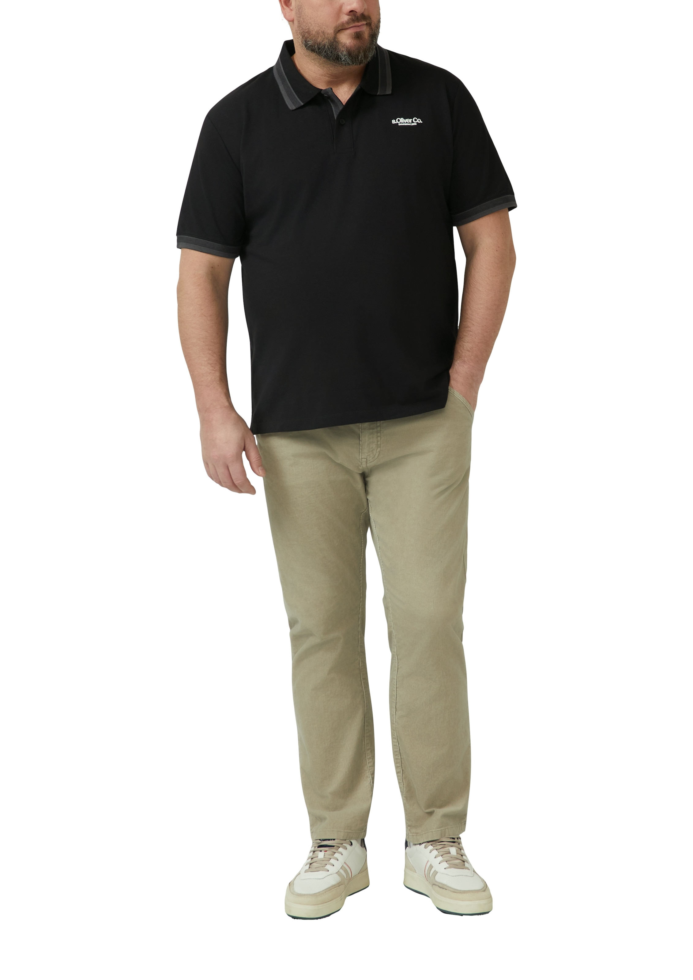s.Oliver Men Big Sizes Poloshirt mit Logo Print