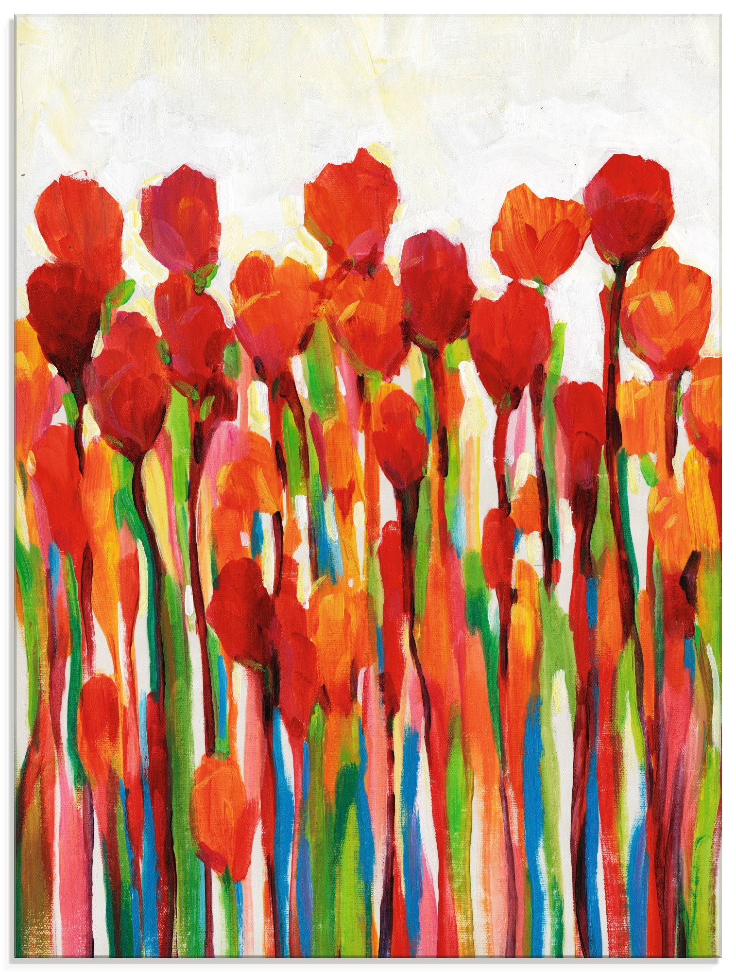 Glasbild »Strotzen mit Farben II«, Blumenwiese, (1 St.), in verschiedenen Größen