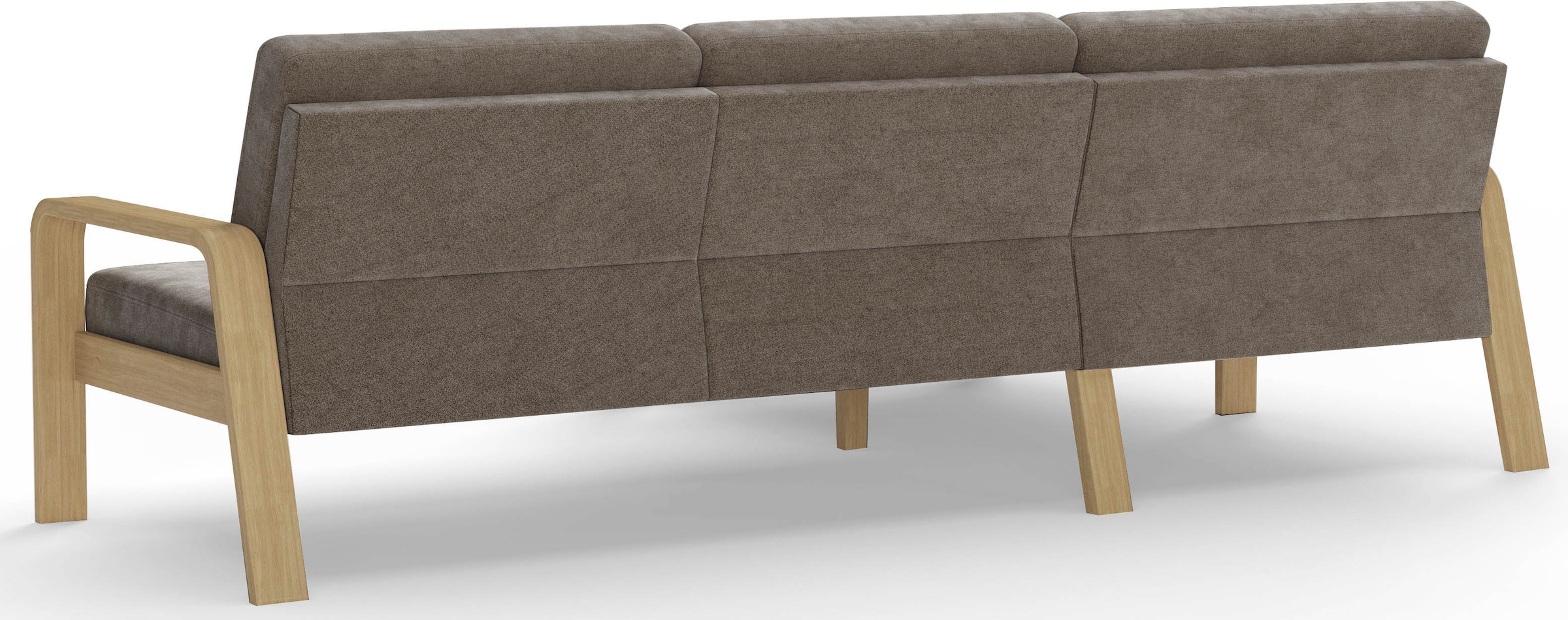 sit&more Ecksofa »Kolding L-Form«, Armlehnen aus Buchenholz in natur, verschiedene Bezüge und Farben