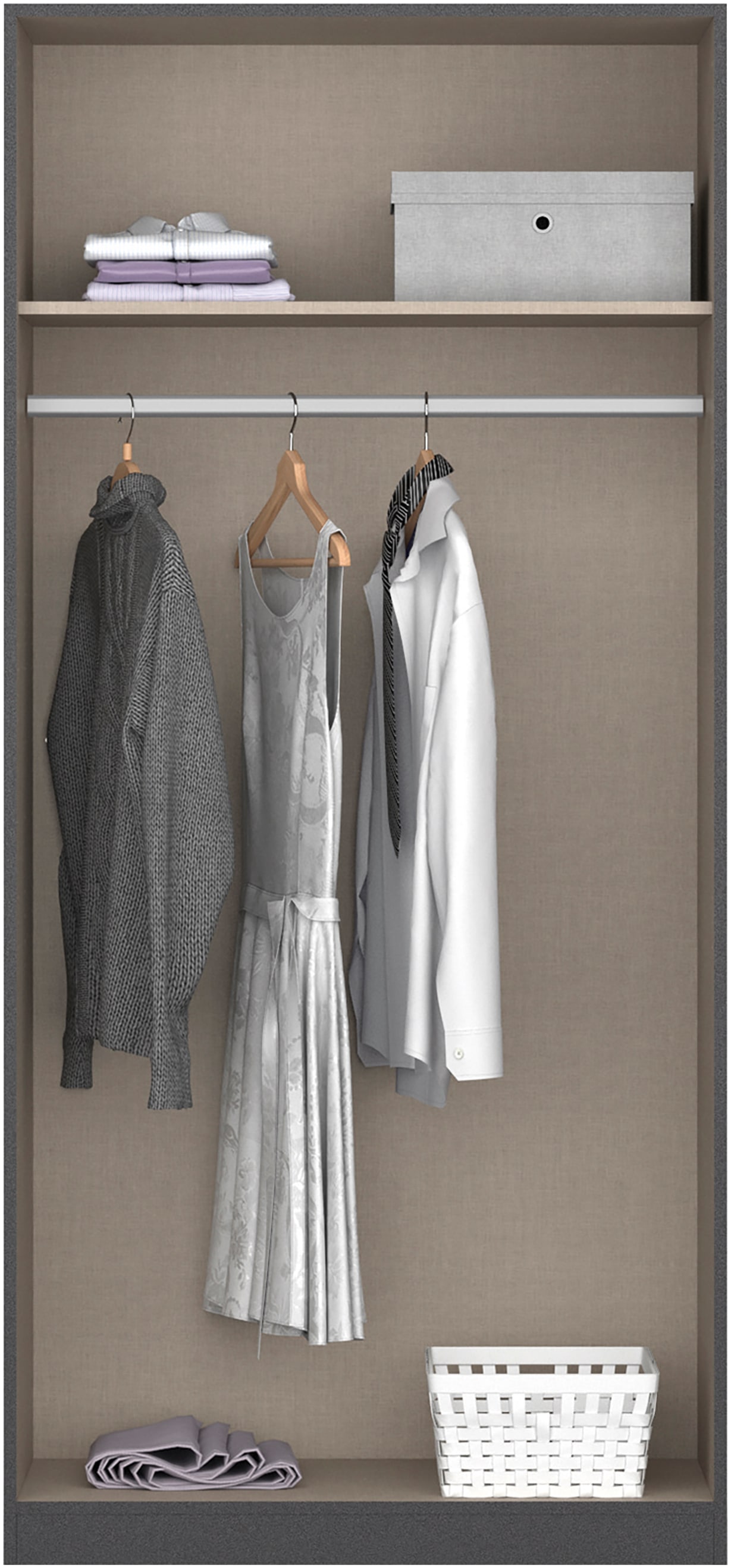 rauch Kleiderschrank »Freiham Drehtürenschrank Garderobe BESTSELLER« mit Spiegel und Schubkästen, Griffmulden,  Schlafzimmerschrank Schrank