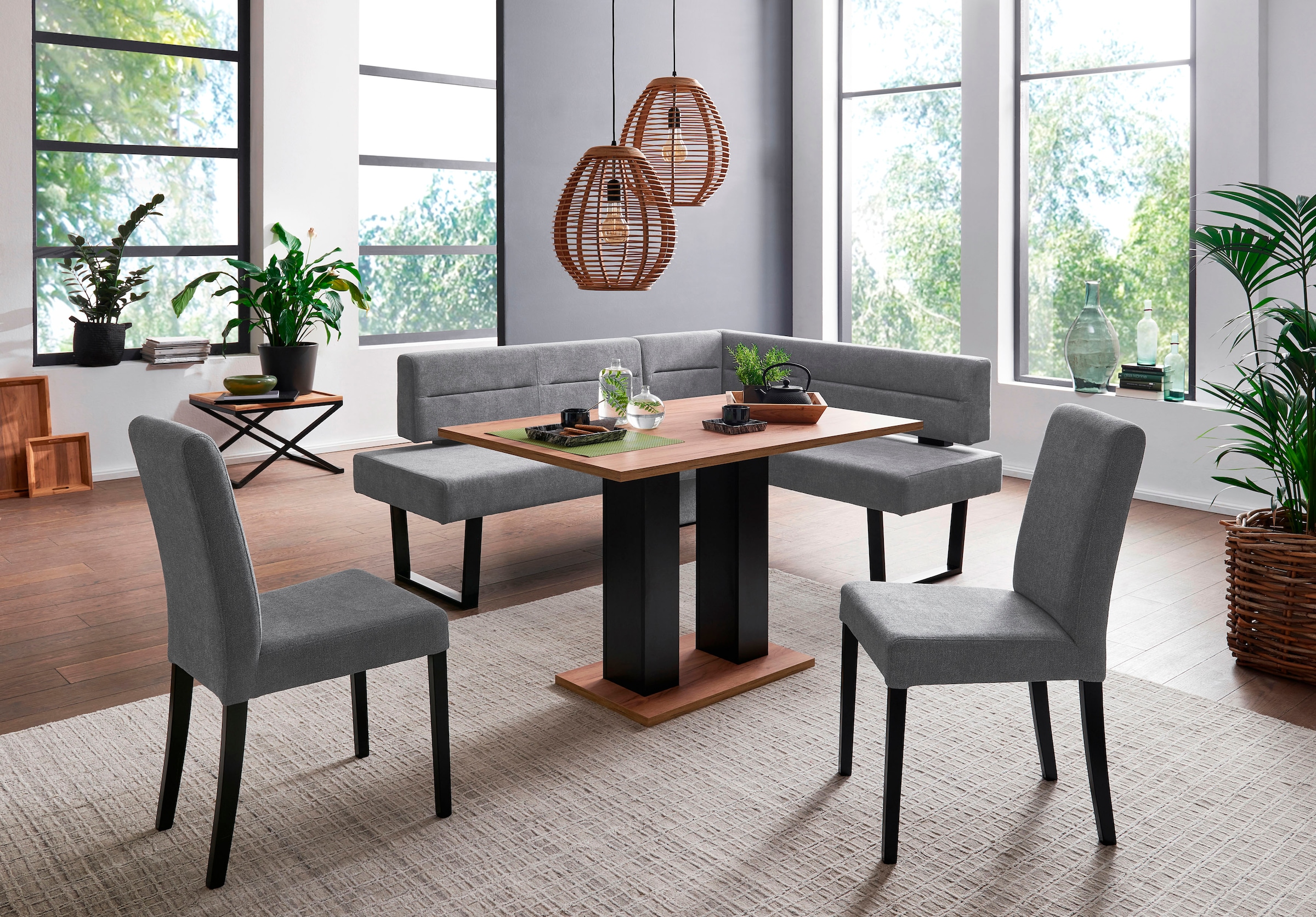 massivline&more Eckbank »Martina«, modernes Design, Gestell aus massivem Metall