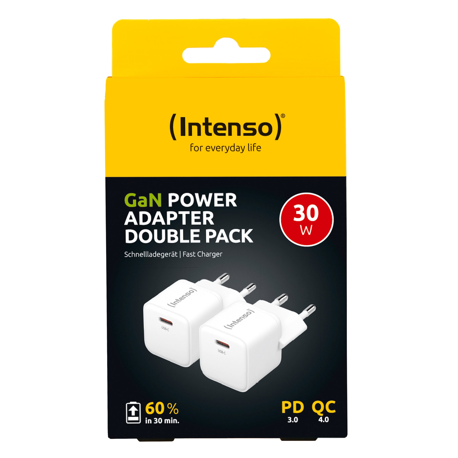 Intenso USB-Ladegerät »GaN Power Adapter Double Pack, je 30W USB-C«