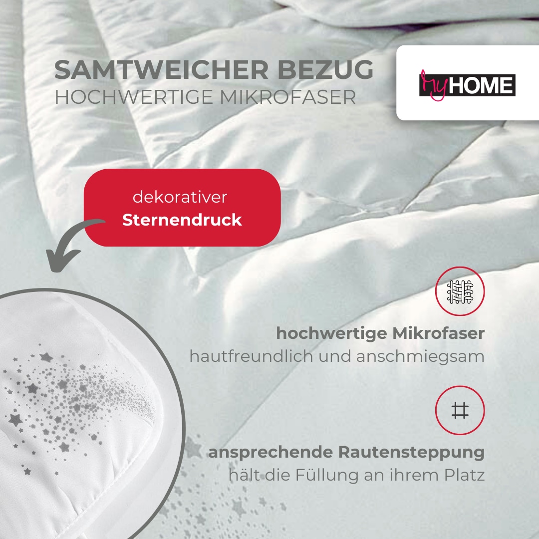 RIBECO Microfaserbettdecke + Kopfkissen »Jan«, (Spar-Set), Sehr gutes Preis-Leistungsverhältnis!