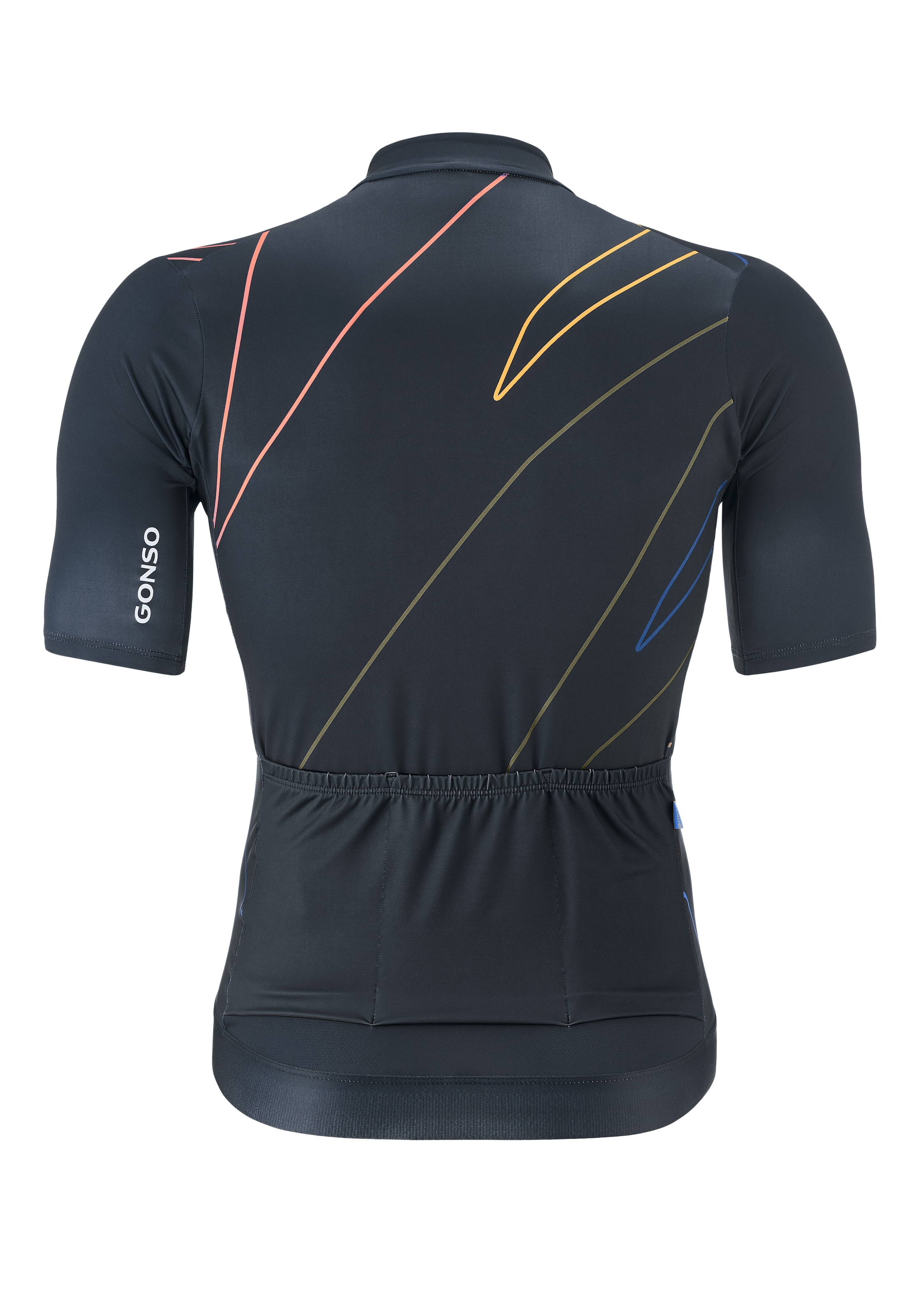 Gonso Radtrikot »Road Jersey Print M«, Herren Fahrradtrikot kurzarm, Full-Zip Trikot, Rückentasche, Slim Fit