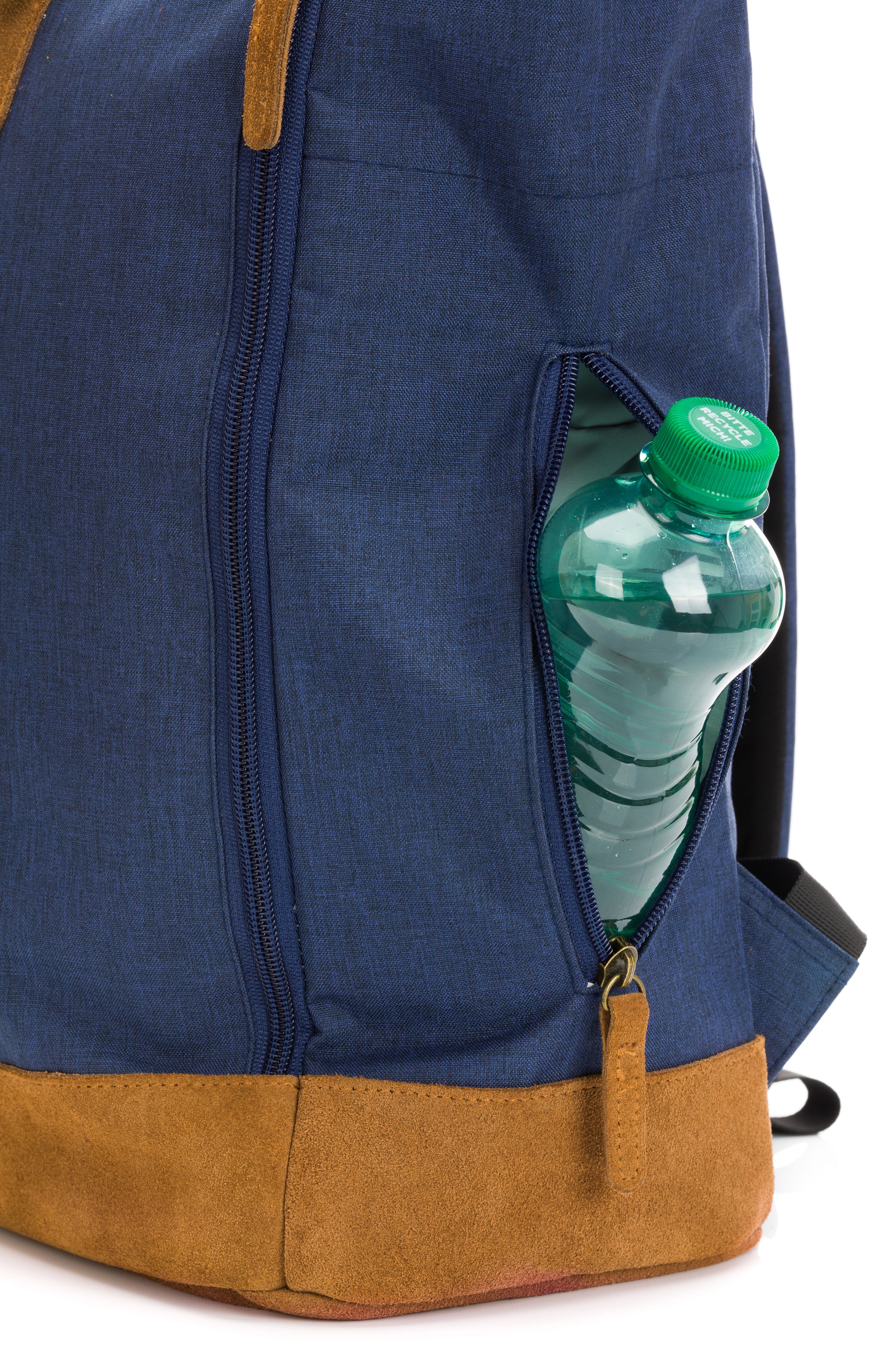 Fillikid Wickelrucksack »Rolltop Berlin, navy melange«, Reflektoren, inkl. Wickeltunterlage
