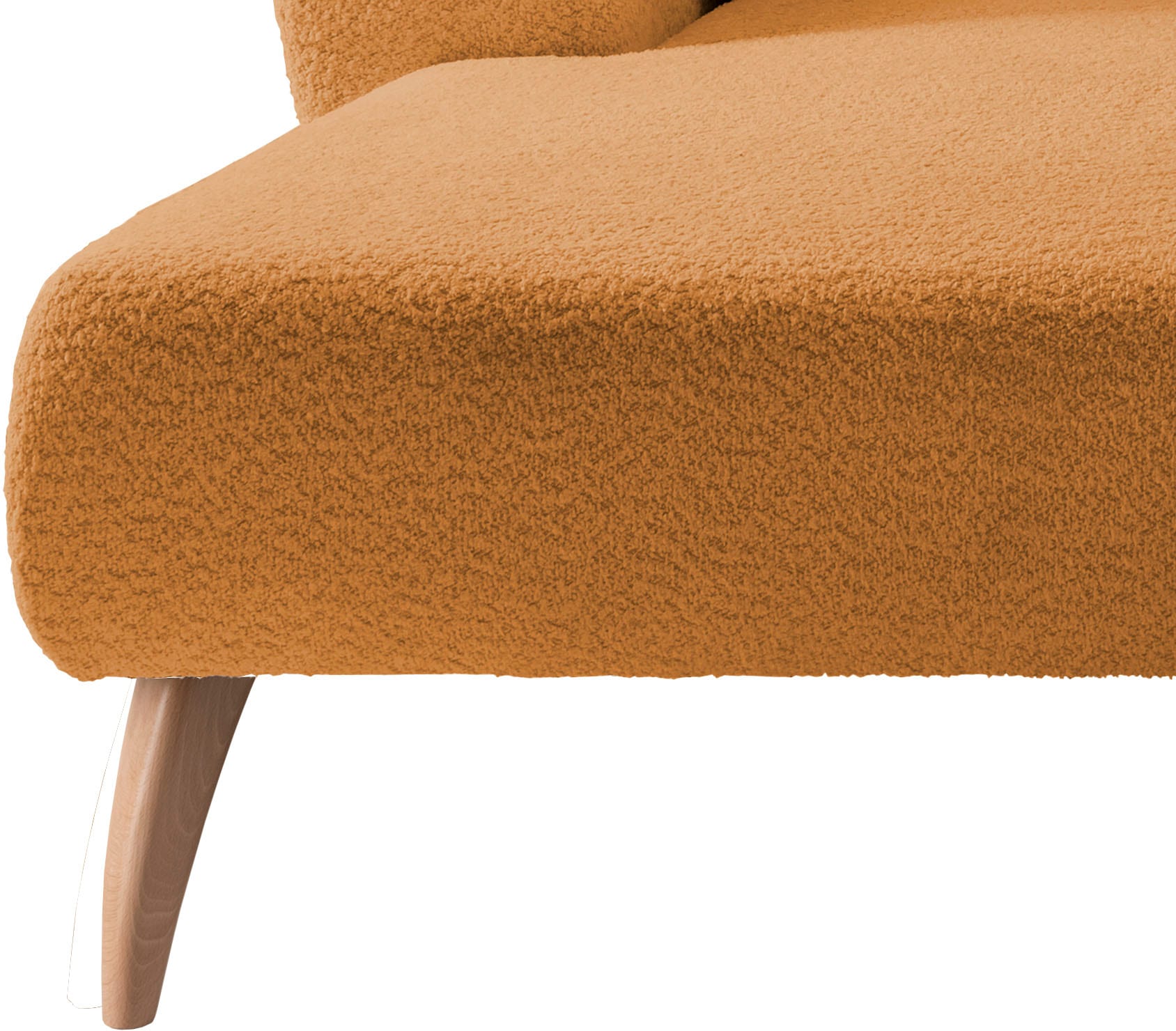 INOSIGN Ecksofa »Colori Polstermöbel mit zeitlos eleganter Rückenführung. L-Form«, Holzfußfarbe wählbar, inkl. 4x Zierkissen