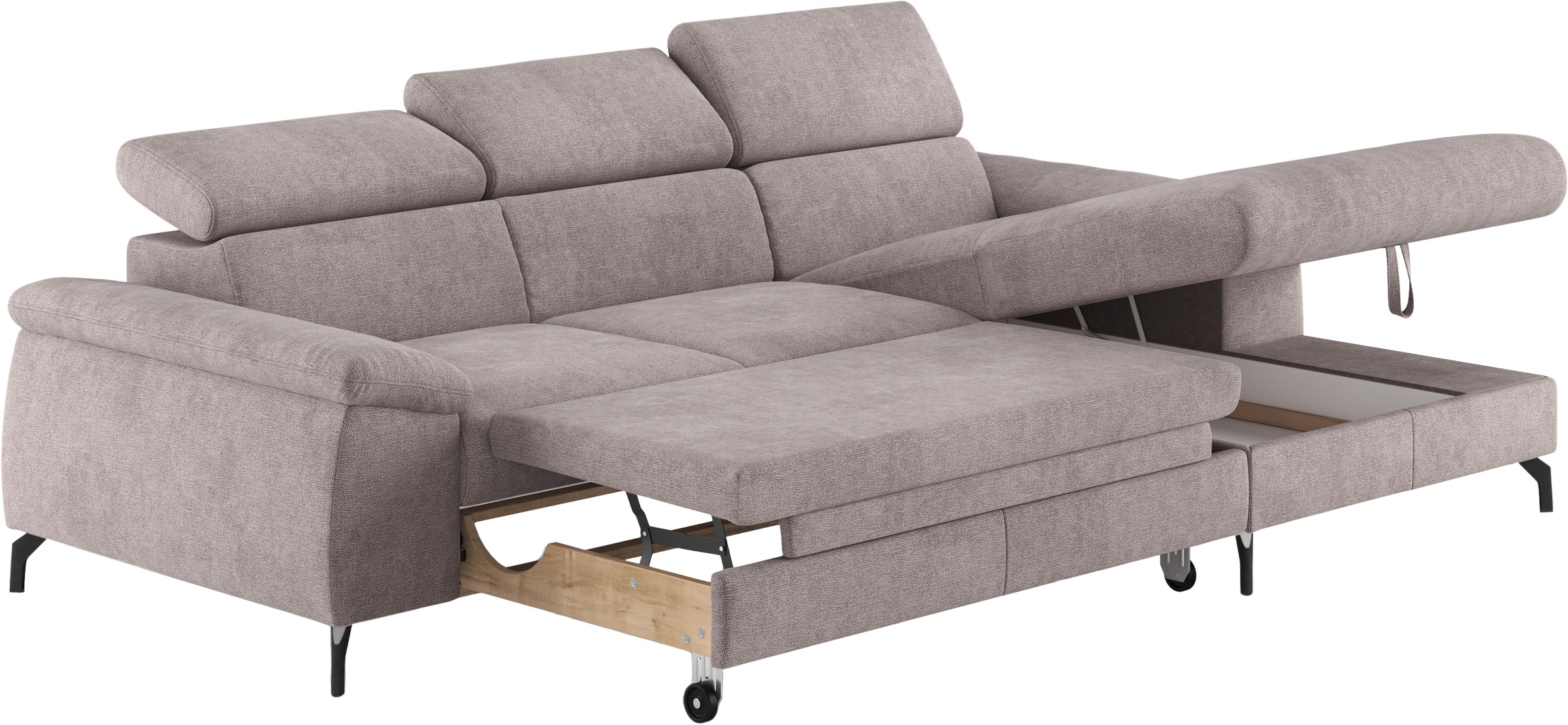 COTTA Ecksofa »Kitty L-Form, B: 242 cm«, mit Kopfteilverstellung, optional Bettfunktion & Bettkasten
