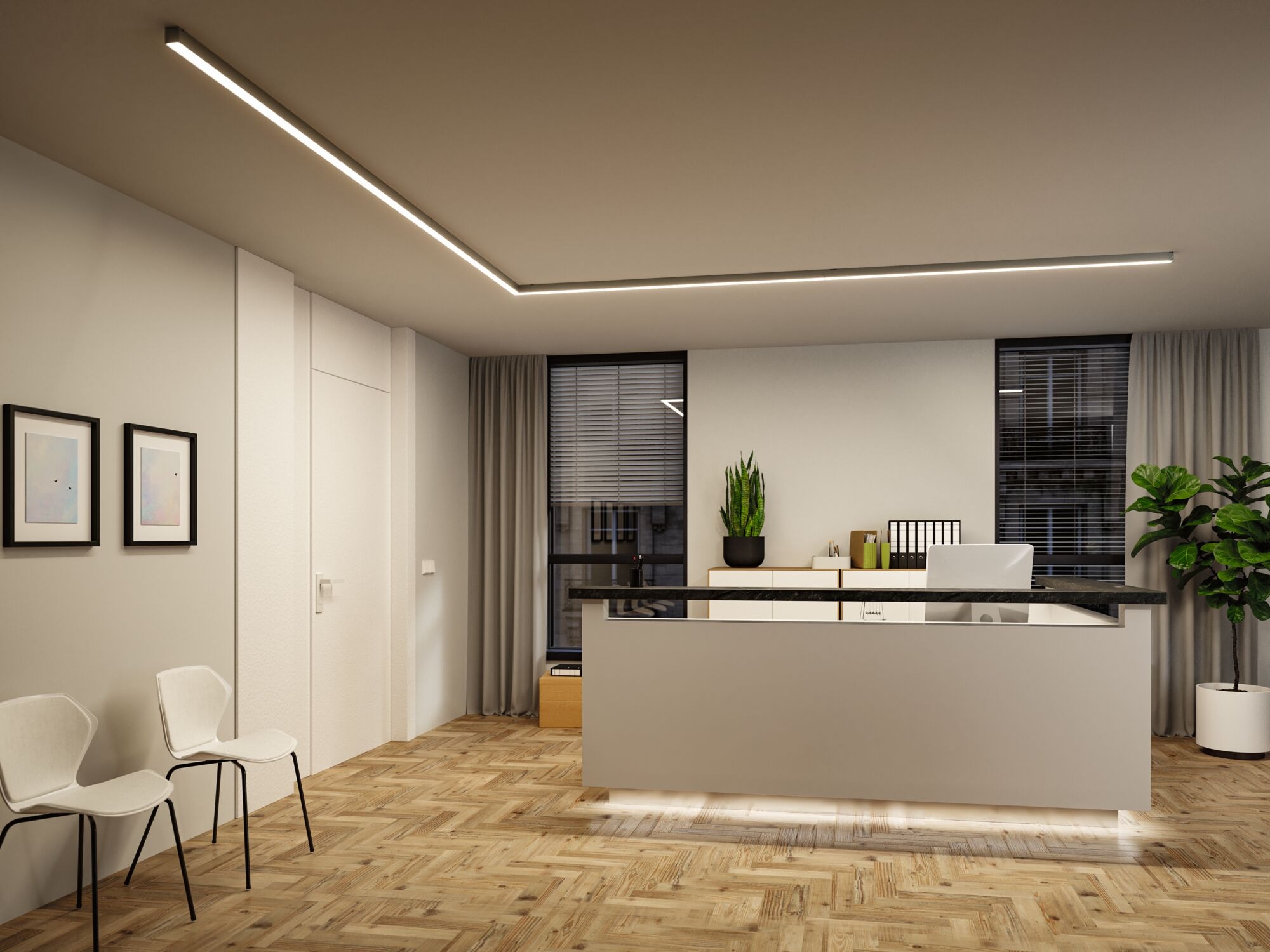 Paulmann Schienensystem-Leuchten »Linion Lichtkanal 90 ° 2000lm/m 3000K« LED-Modul 1 Stk. Warmweiß